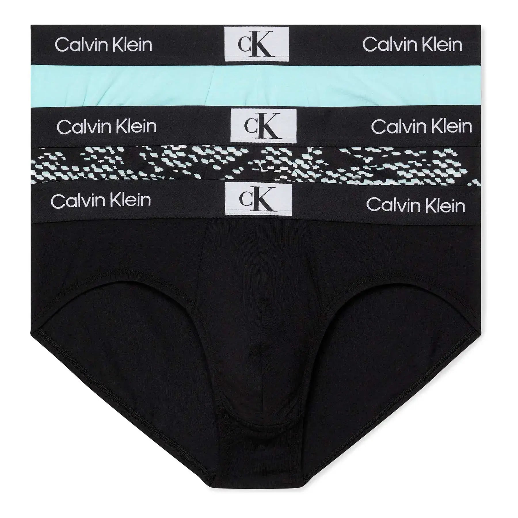 Calvin Klein CK96 Hip Sport briefs - Black / White / Turquoise
