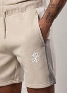 Gym King Contrast Panel Shorts - Taupe/Light Stone/White