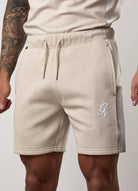 Gym King Contrast Panel Shorts - Taupe/Light Stone/White