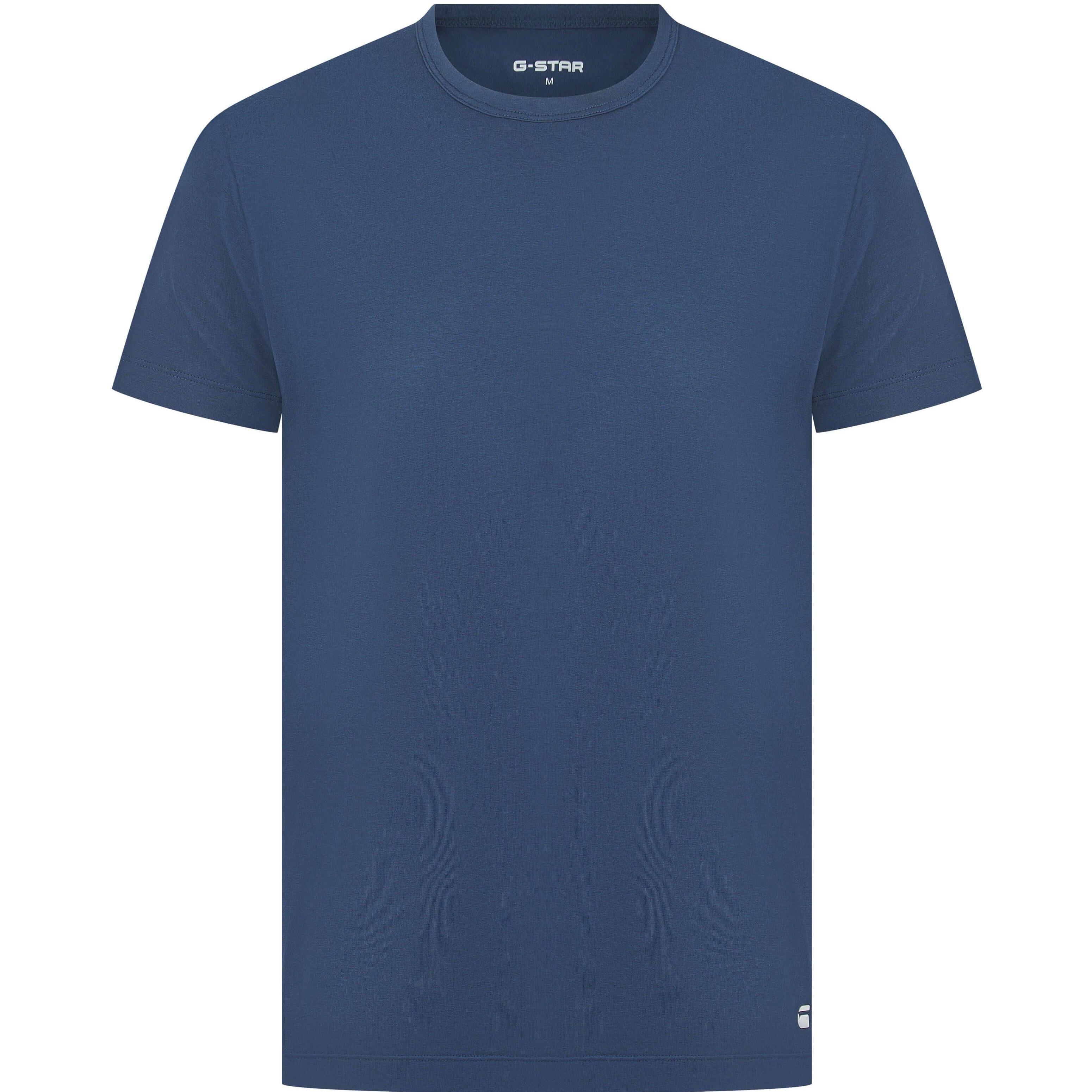 G-Star Men’s 3 Pack Regular Fit T-Shirts – Denim, White, Navy | Modal, Ultrasoft