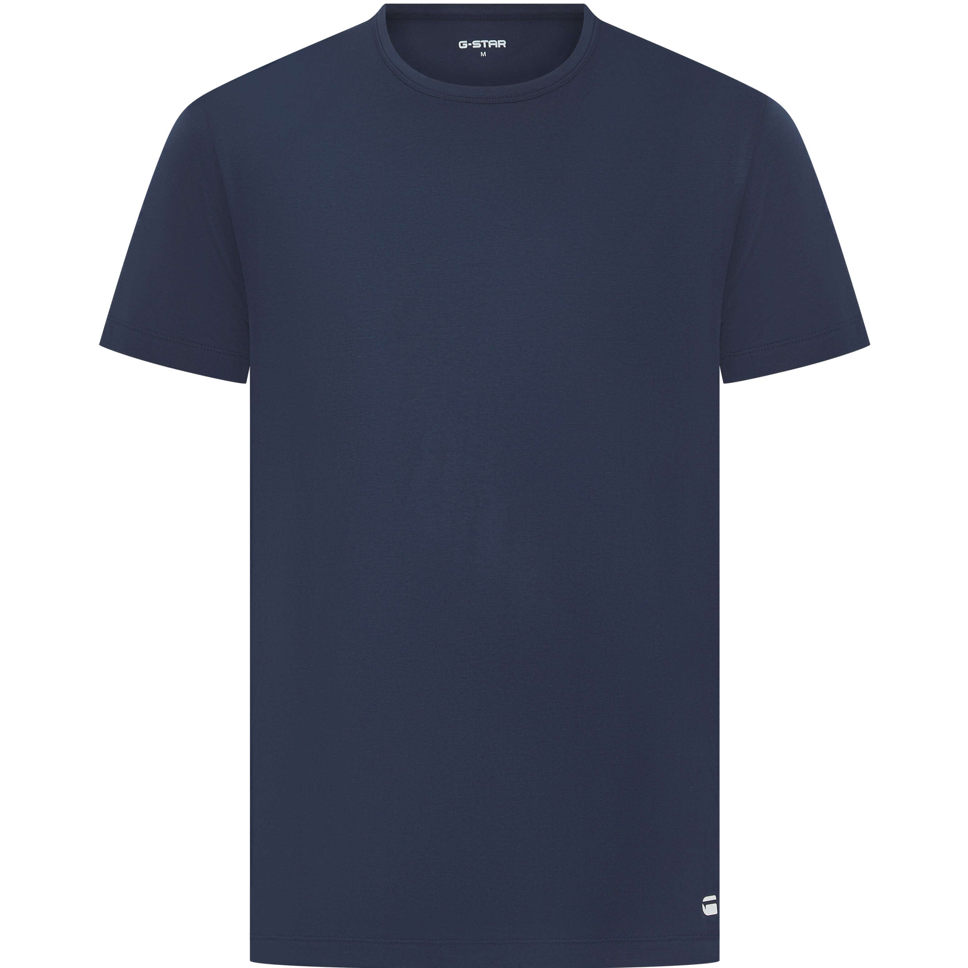 G-Star Men’s 3 Pack Regular Fit T-Shirts – Denim, White, Navy | Modal, Ultrasoft