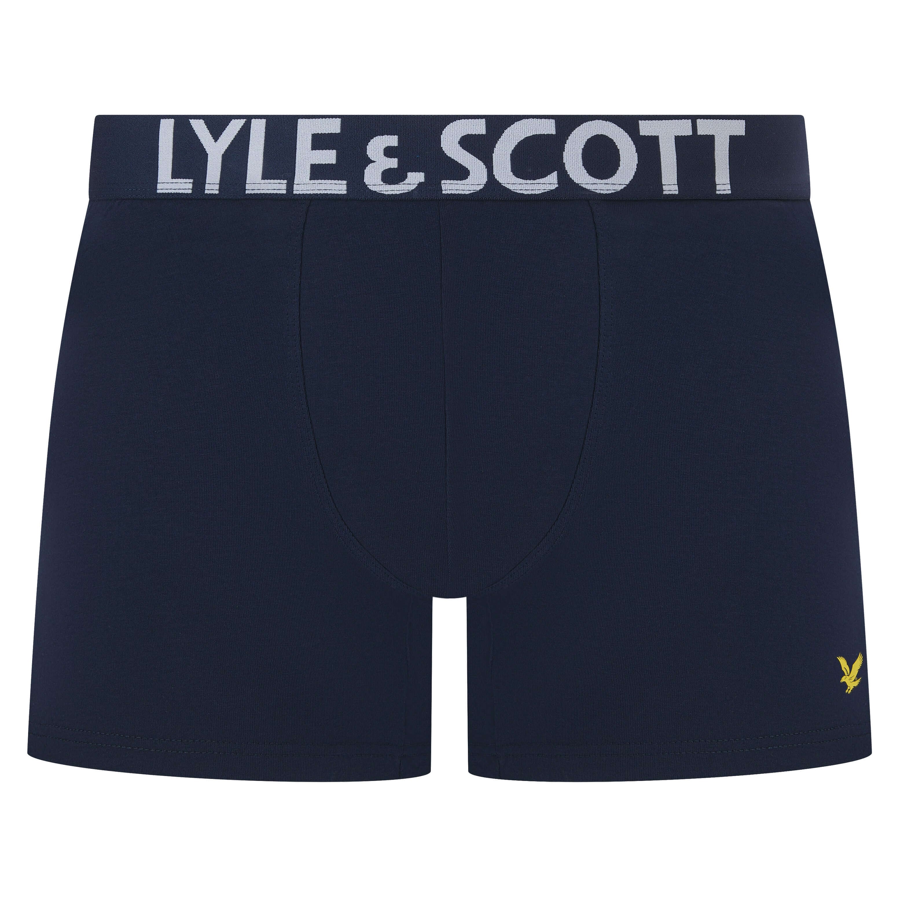 Lyle & Scott Men's 3 Pack Daniel Boxer Briefs – Peacoat, Azure & Nautical Blue