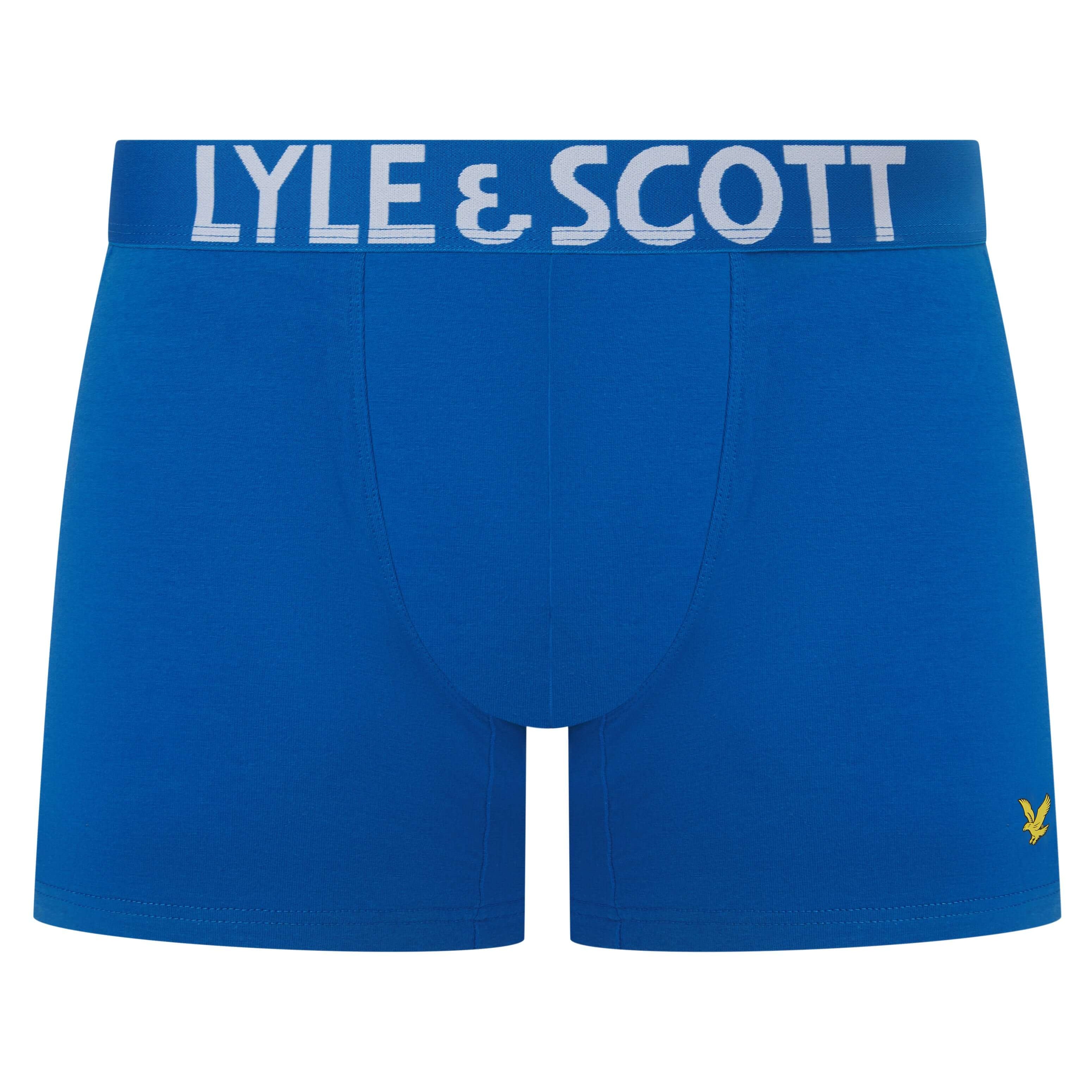 Lyle & Scott Men's 3 Pack Daniel Boxer Briefs – Peacoat, Azure & Nautical Blue
