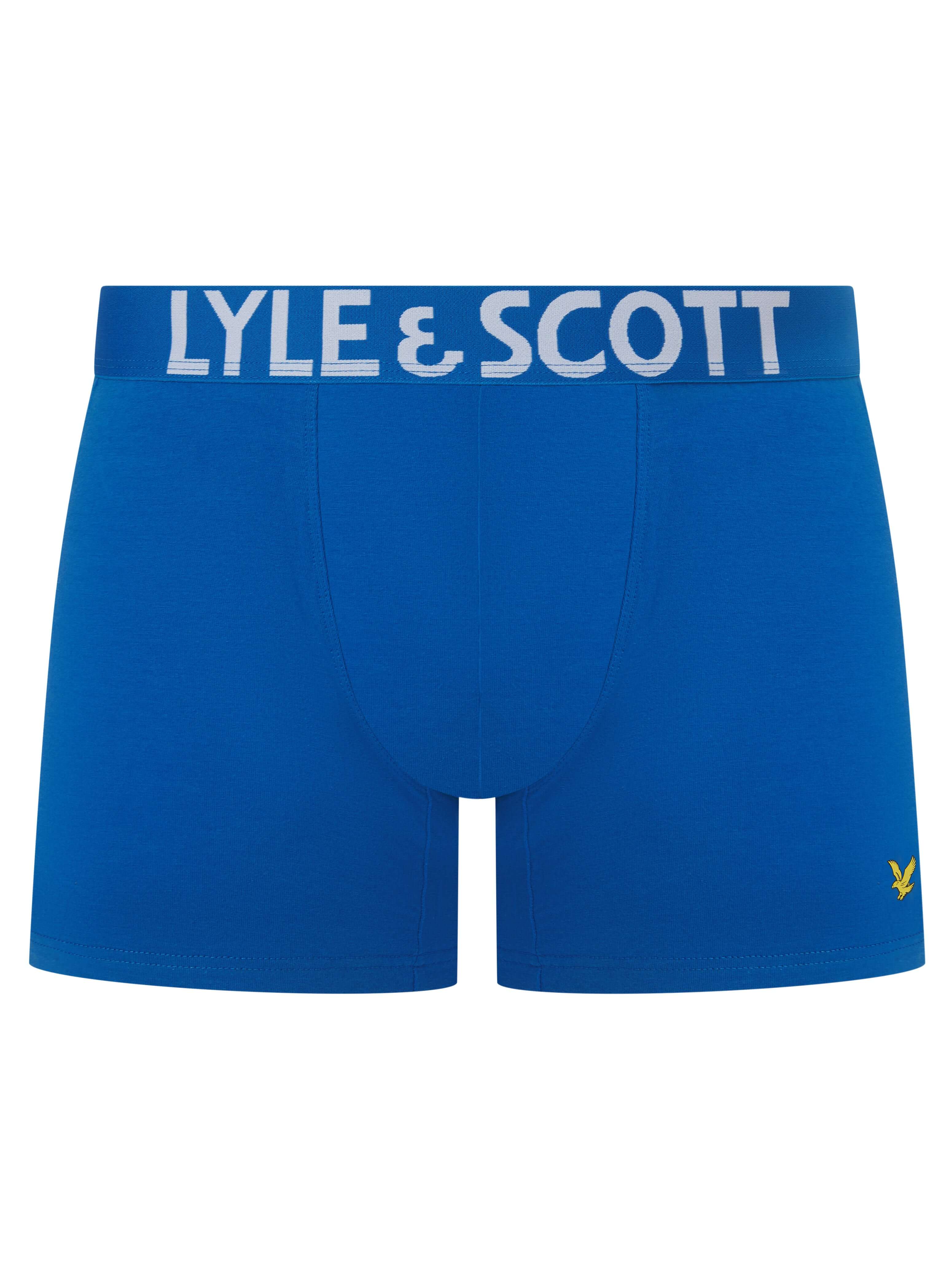 Lyle & Scott Men's 3 Pack Daniel Boxer Briefs – Peacoat, Azure & Nautical Blue