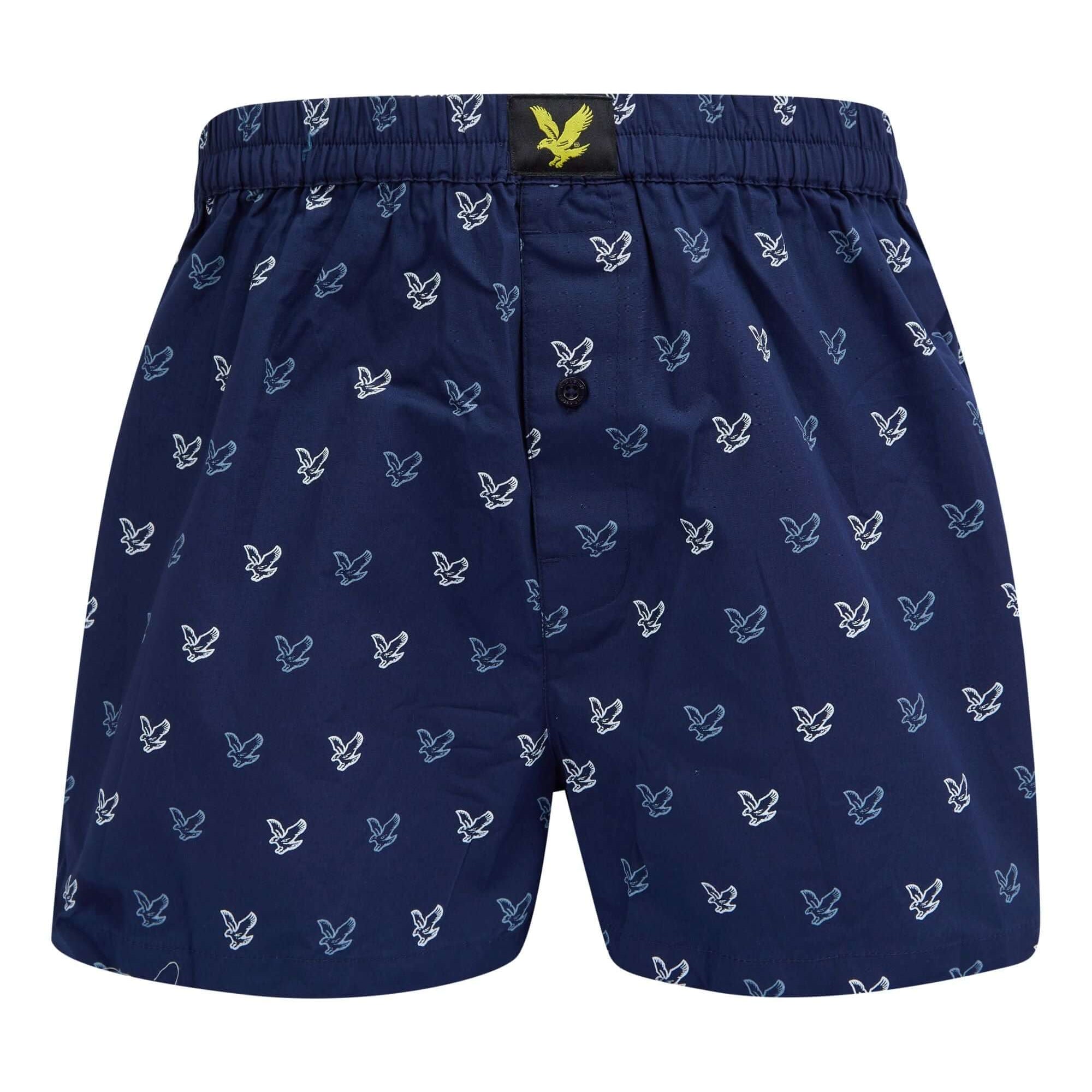 Lyle & Scott 3 Pack Lewis Men's Woven Boxers - Blue/Logo printed