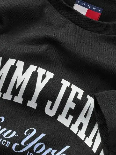 Tommy Jeans Varsity Logo Slim T-Shirt - Black