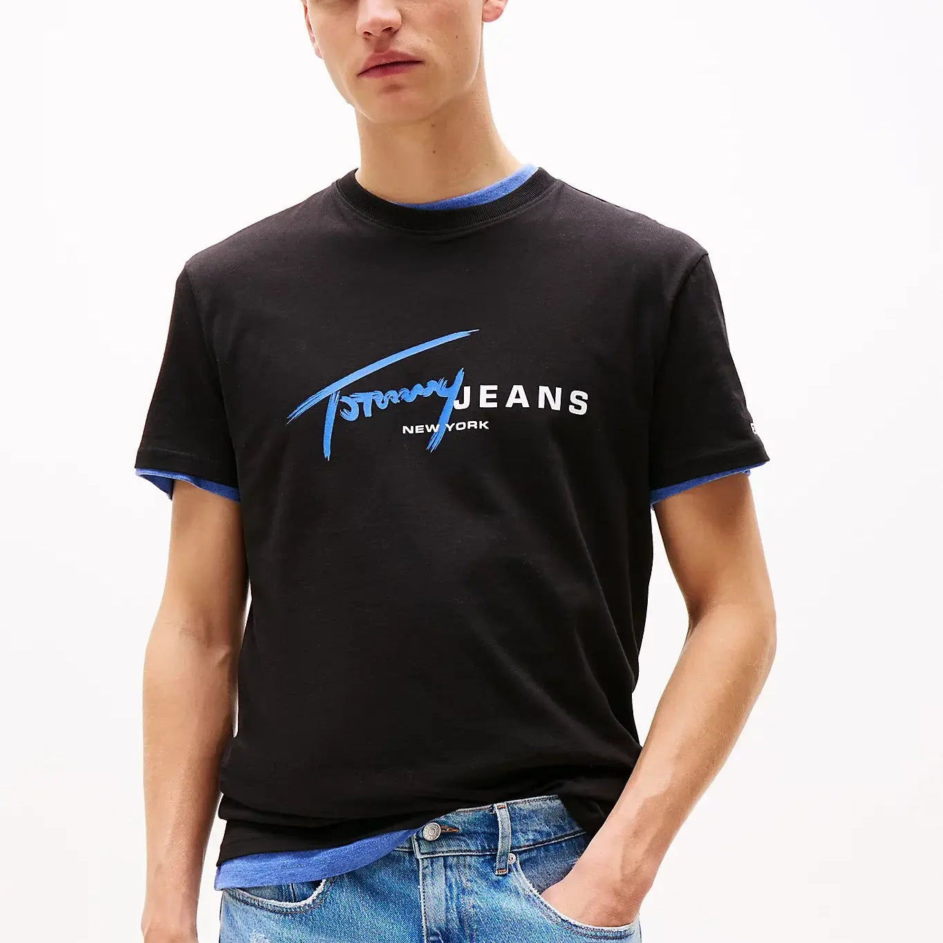 Tommy Hilfiger Graffiti Signature Logo T-Shirt - Black