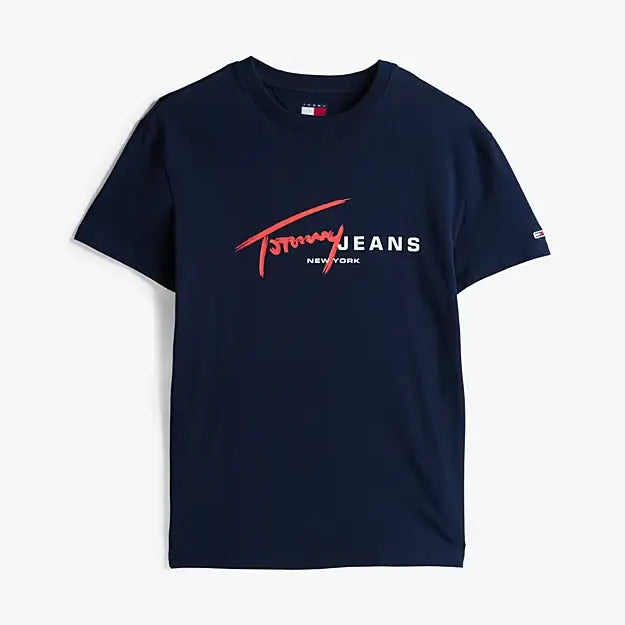 Tommy Hilfiger Graffiti Signature Logo T-Shirt - Dark Blue
