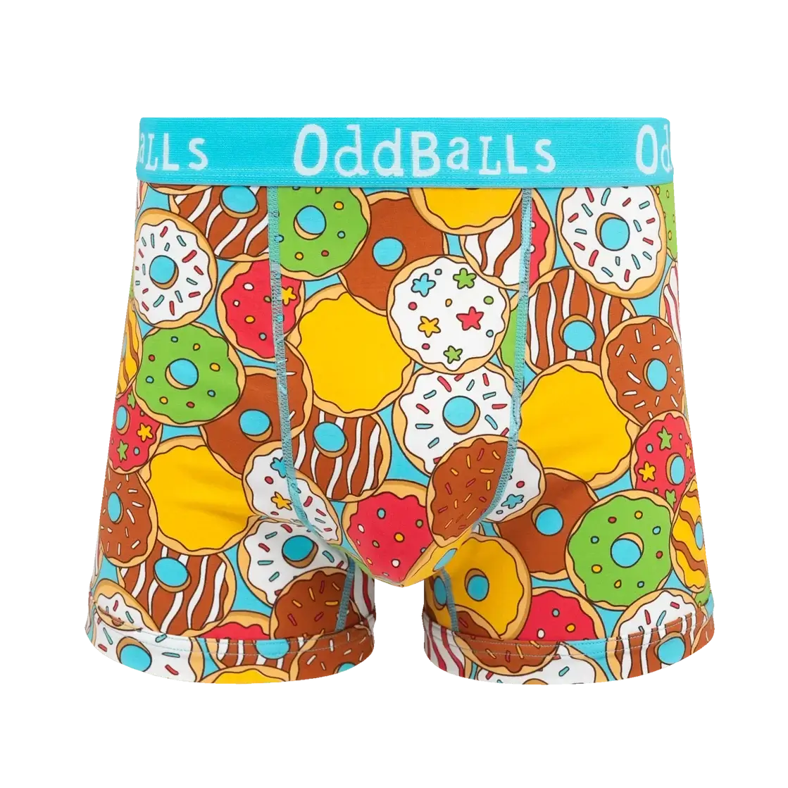 OddBalls Donuts Men's Cotton Boxer Shorts – front view