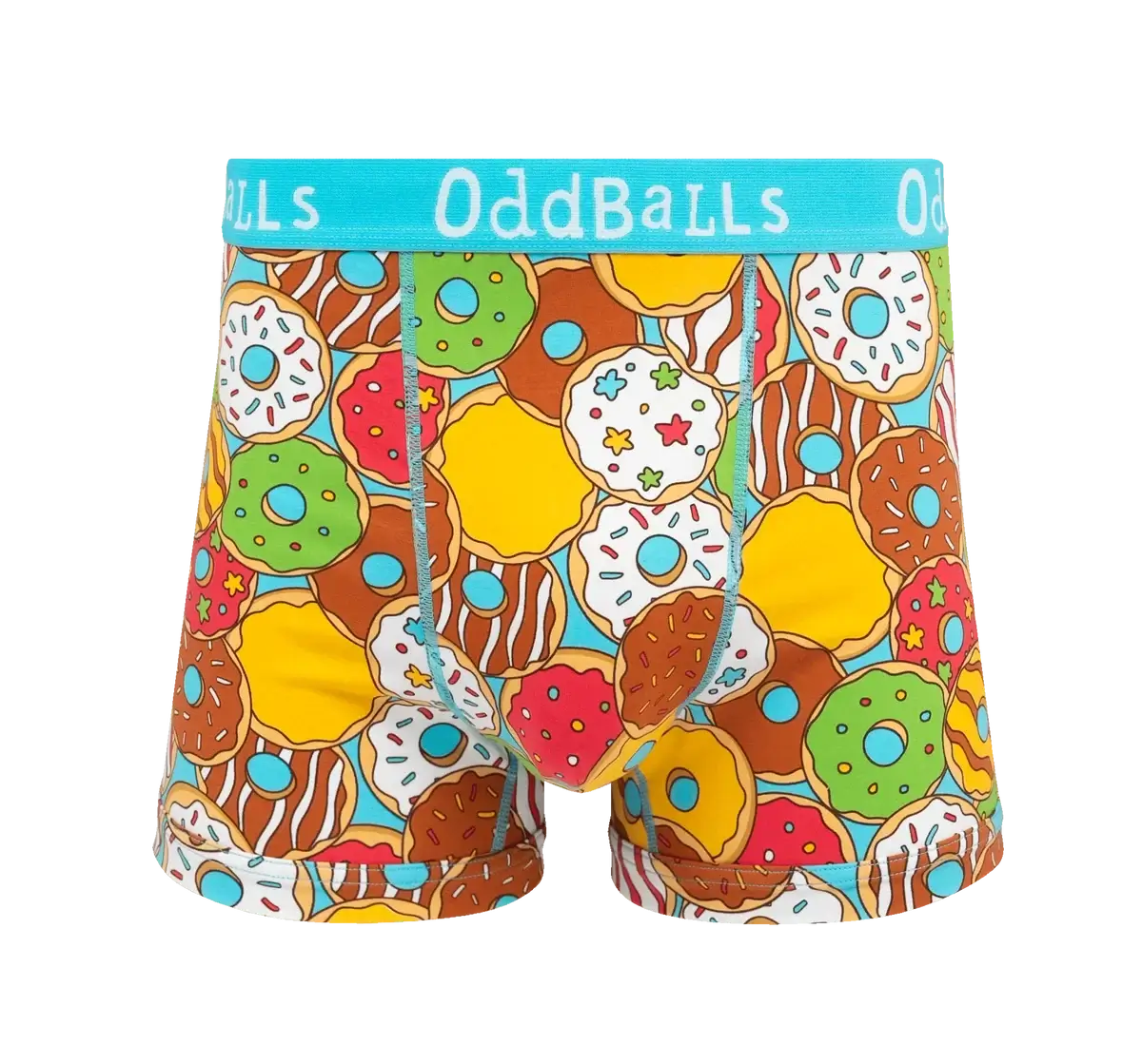 OddBalls Donuts Men's Cotton Boxer Shorts – front view