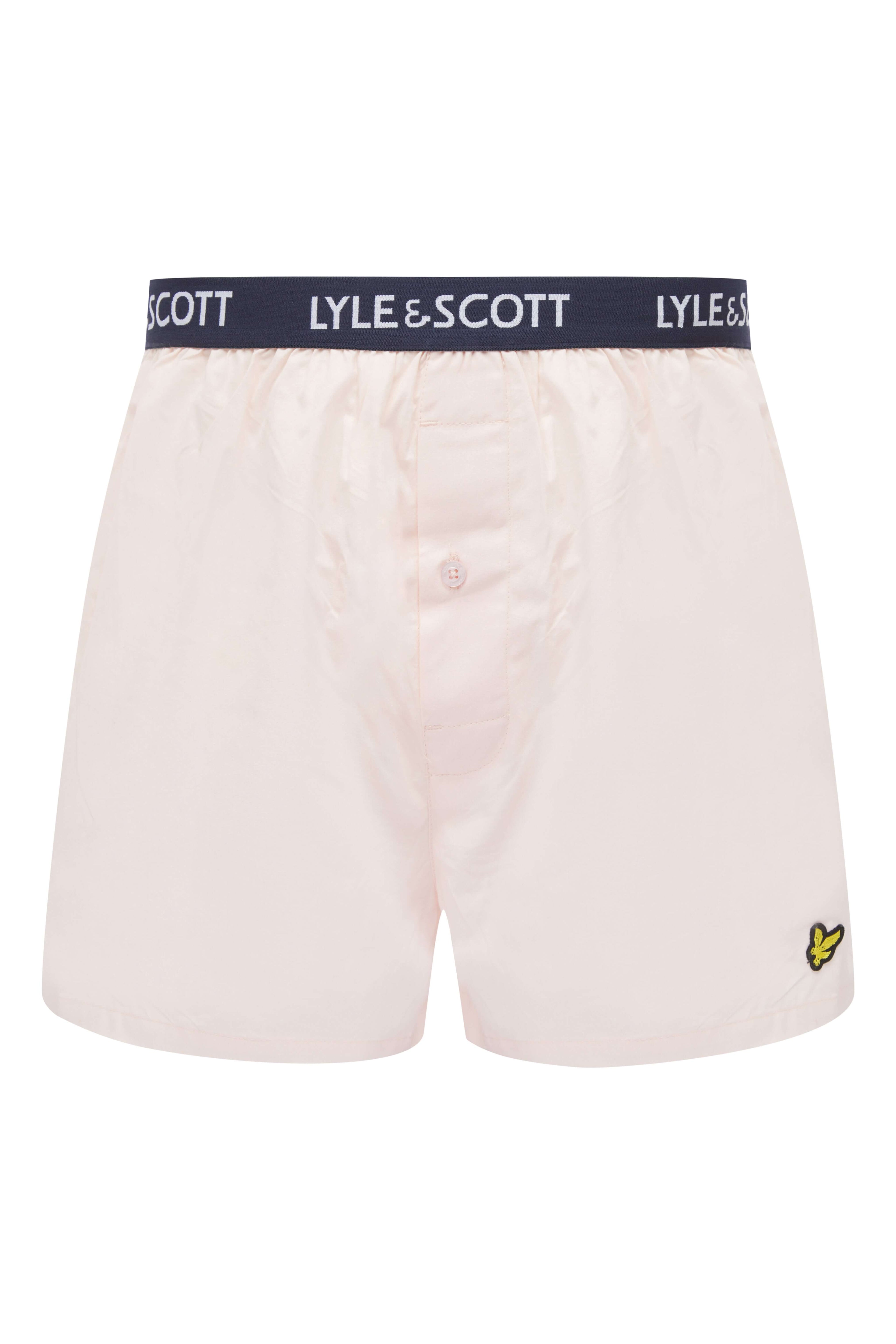 Lyle & Scott 2 Pack Men's Dylan Woven Boxers - Ballet Slipper/Peacoat