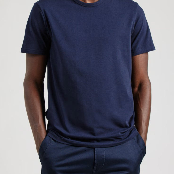 Emporio Armani 2-Pack Crew Neck Stretch Cotton Lounge T-Shirts - Peacoat / Light Blue