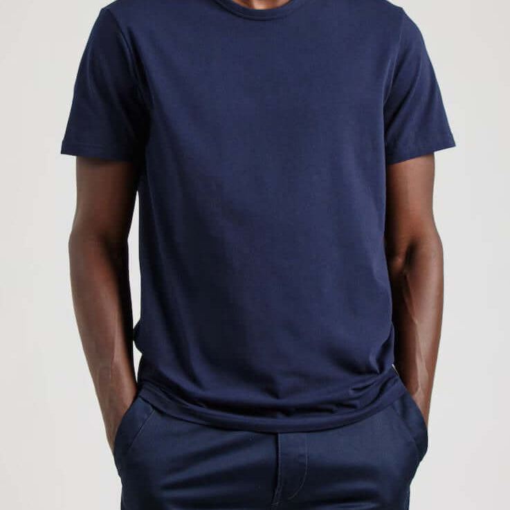 Emporio Armani 2-Pack Crew Neck Stretch Cotton Lounge T-Shirts - Peacoat / Light Blue