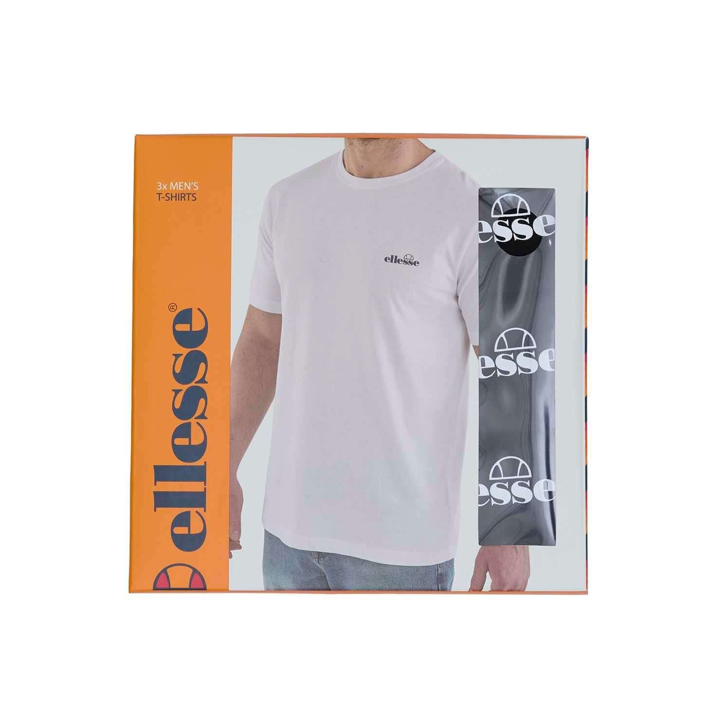 Ellesse Men's 3 Pack Azzini 100% Cotton T-Shirts - Black