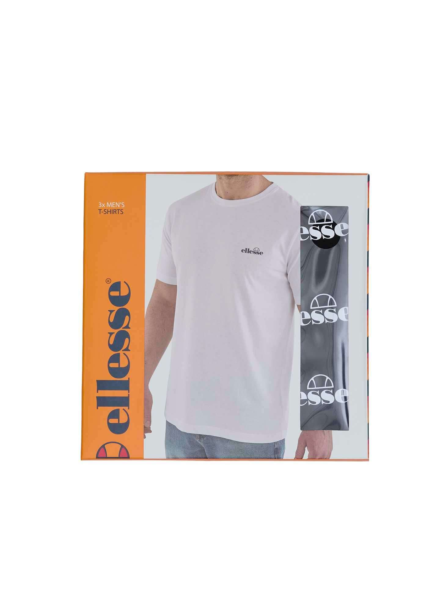 Ellesse Men's 3 Pack Azzini 100% Cotton T-Shirts - Black