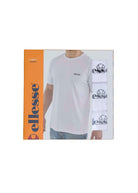 Ellesse Men's 3 Pack Azzini 100% Cotton T-Shirts - White