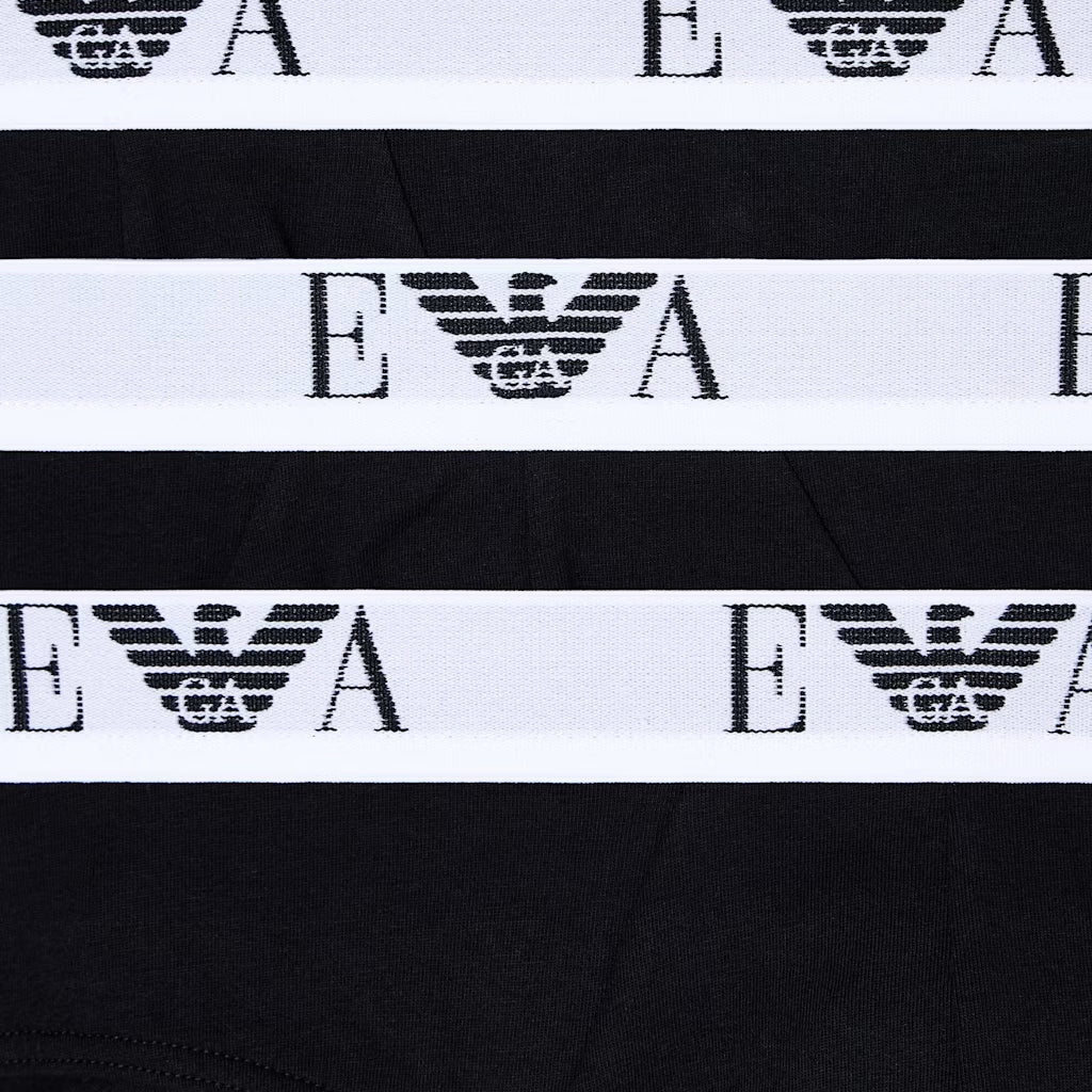 Emporio Armani 3 Pack Briefs Black waistband detail