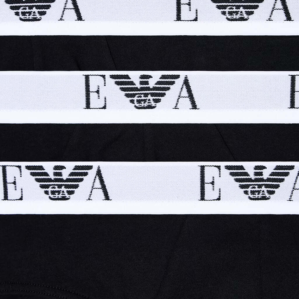 Emporio Armani 3 Pack Briefs Black waistband detail
