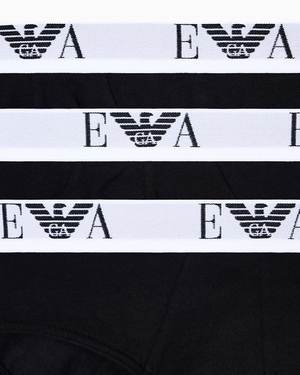 Emporio Armani 3 Pack Briefs Black waistband detail