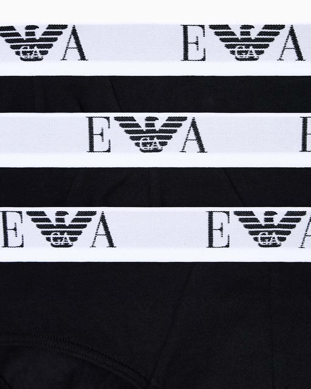 Emporio Armani 3 Pack Briefs Black waistband detail