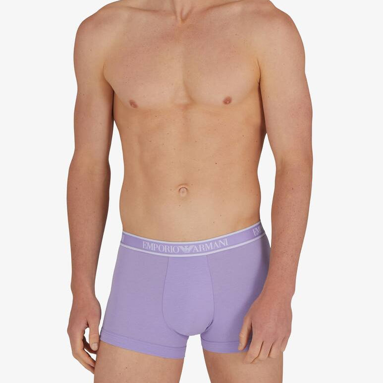 Emporio Armani 3 Pack Trunks Stretch Cotton - Violet/Green/Orange