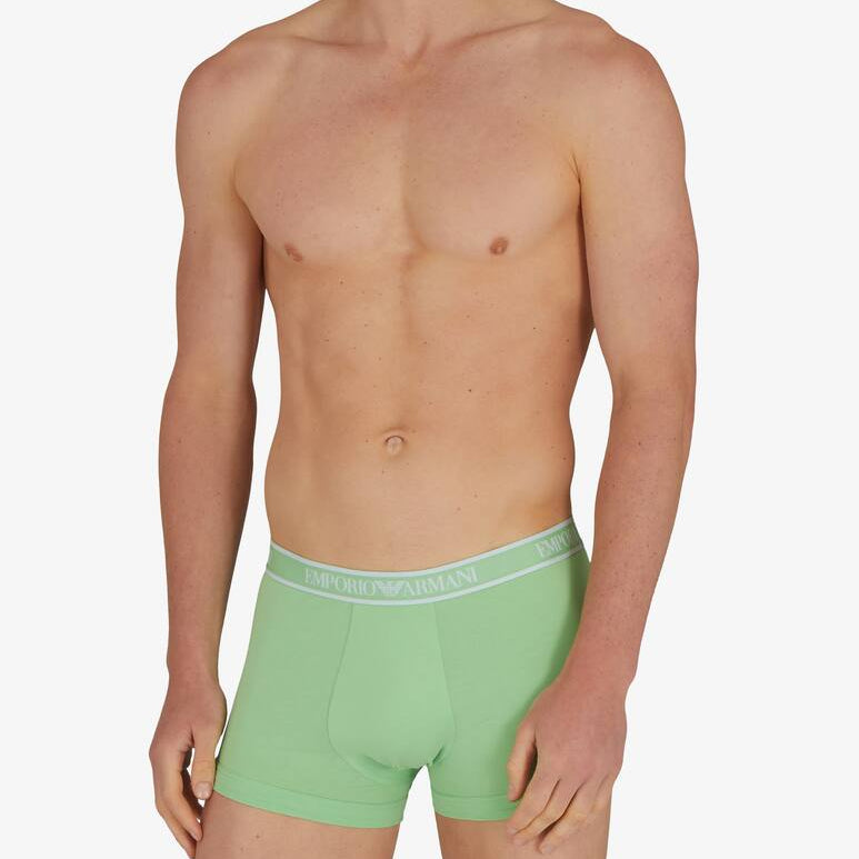 Emporio Armani 3 Pack Trunks Stretch Cotton - Violet/Green/Orange