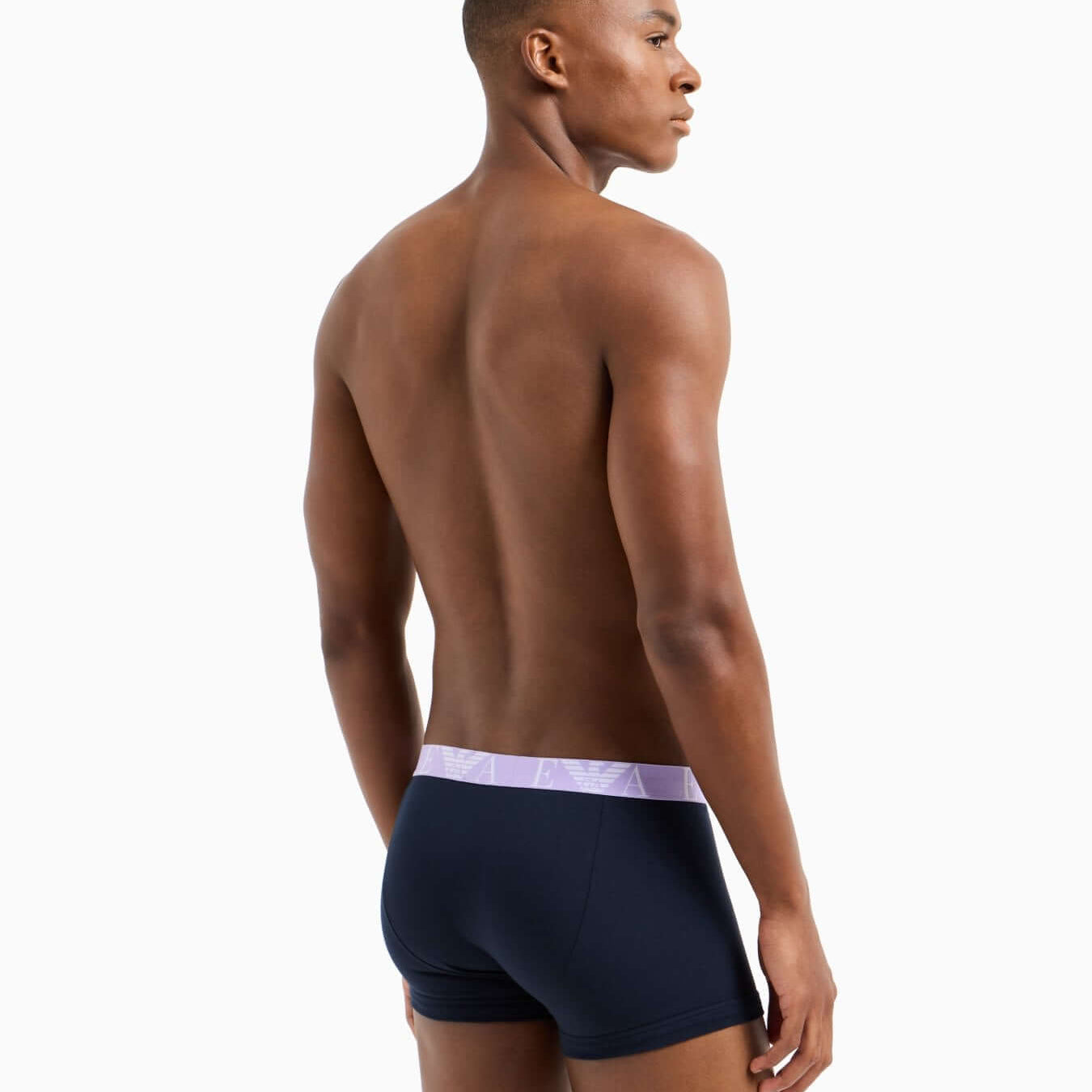 Emporio Armani 3 Pack Bold Monogram Logo Trunks – Stretch Cotton, Blue