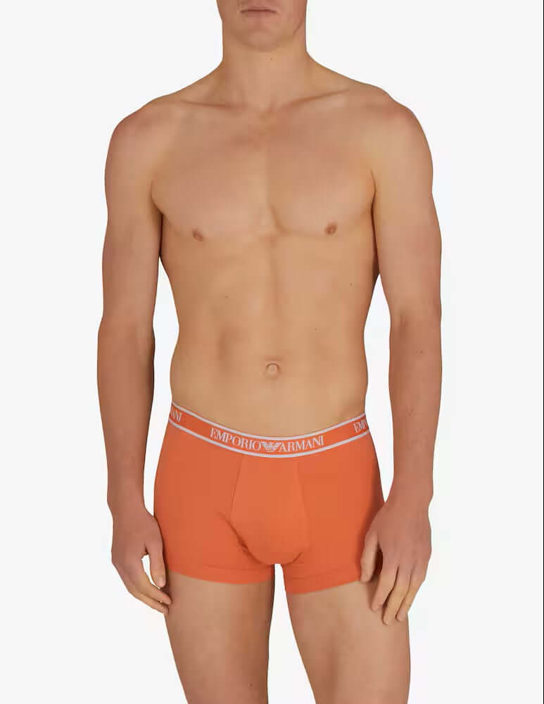 Emporio Armani 3 Pack Trunks Stretch Cotton - Violet/Green/Orange