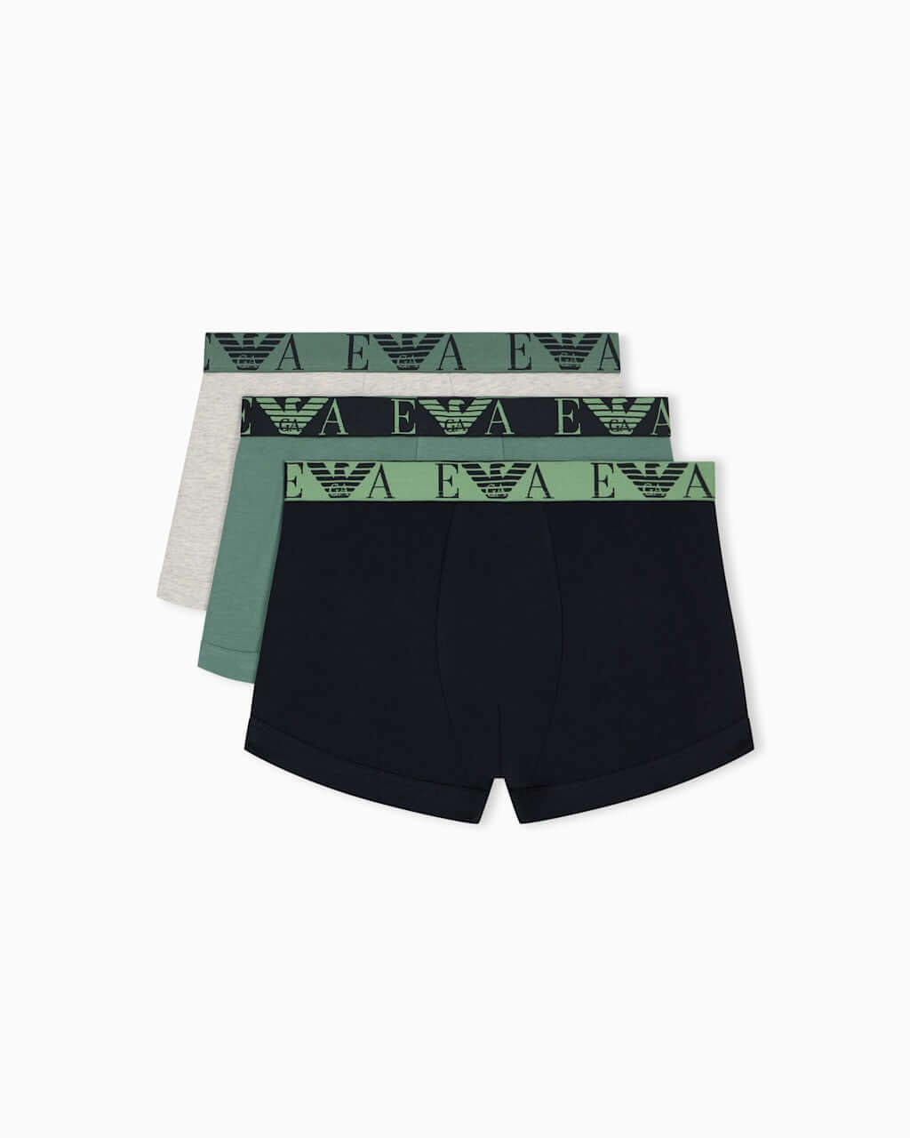 Emporio Armani 3 Pack Bold Monogram Stretch Cotton Trunks