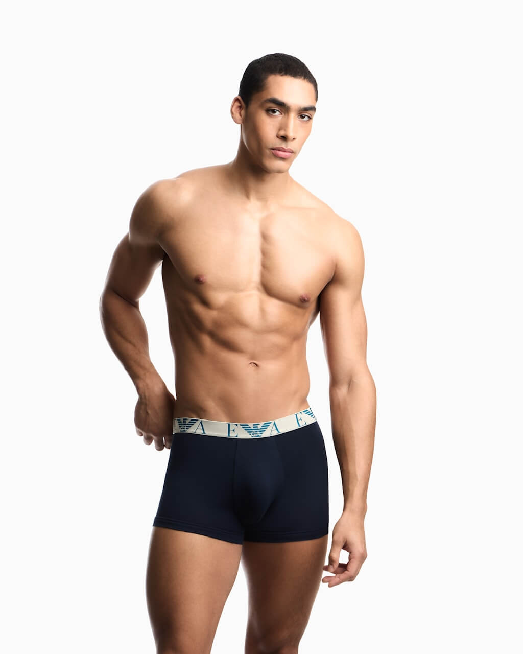 Emporio Armani 3 Pack Bold Monogram Stretch Cotton Trunks