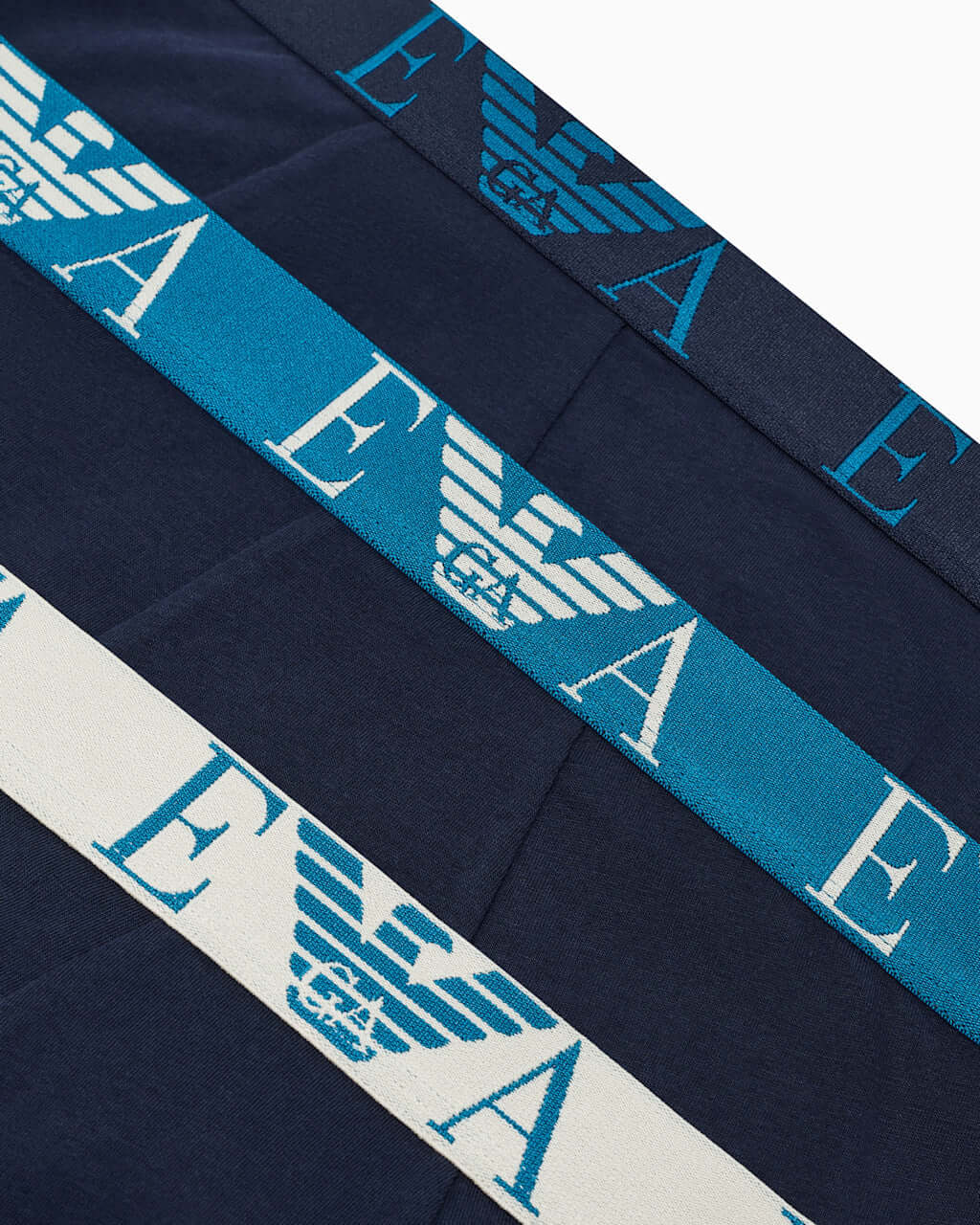 Emporio Armani 3 Pack Bold Monogram Stretch Cotton Trunks