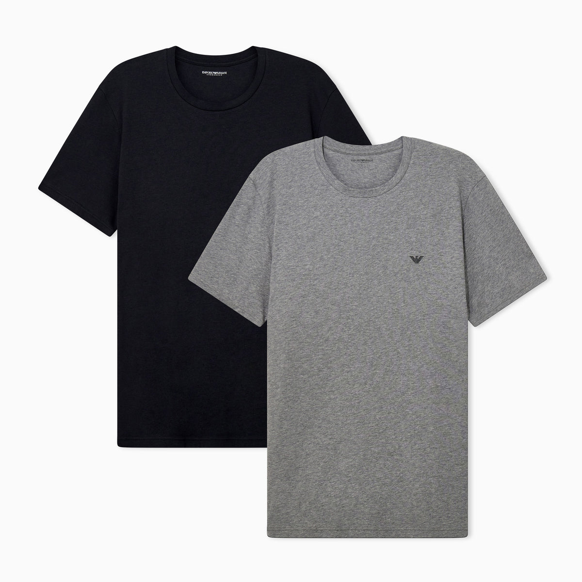 Emporio Armani 2 Pack T-Shirts Grey Melange Black product view
