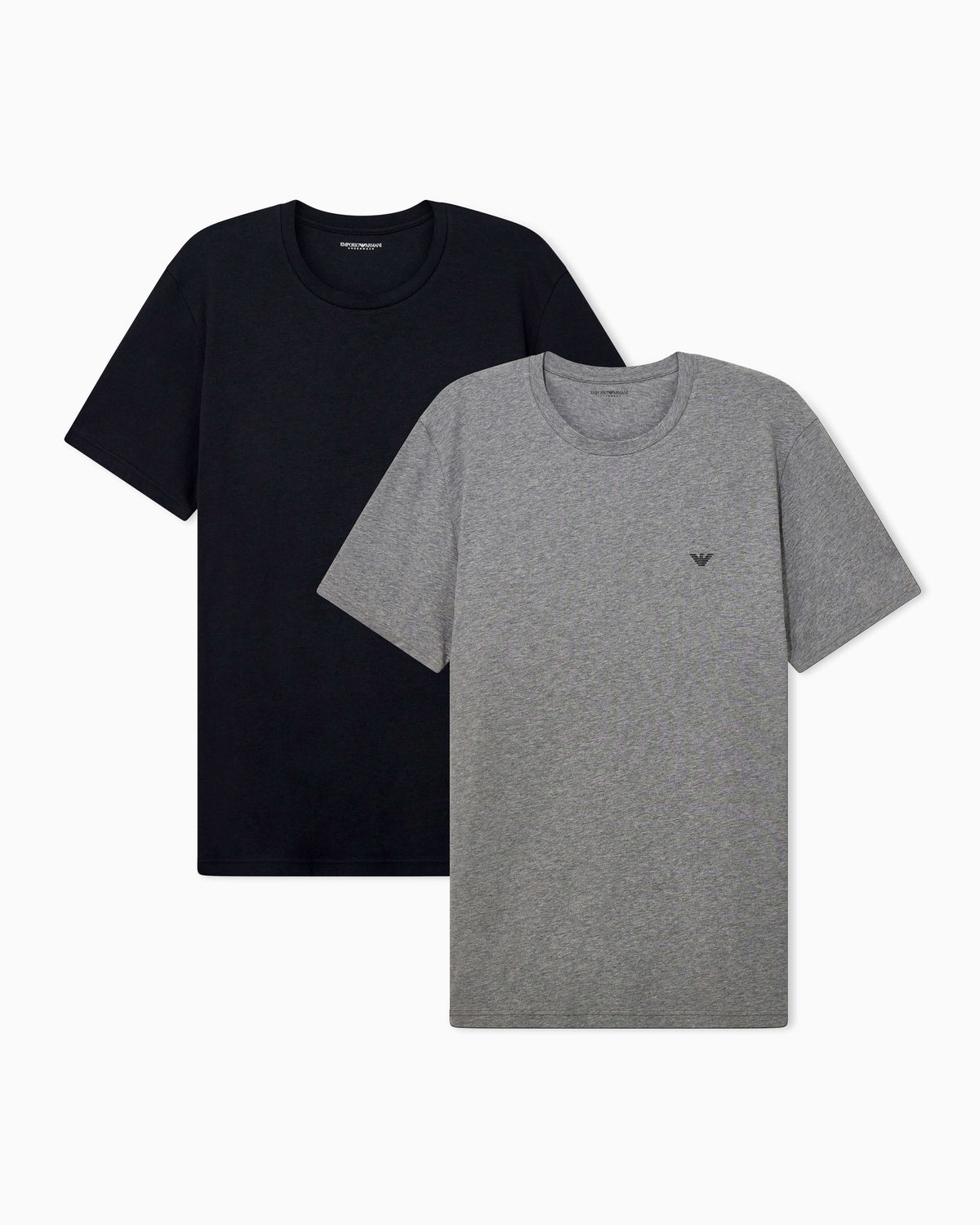 Emporio Armani 2 Pack T-Shirts Grey Melange Black product view