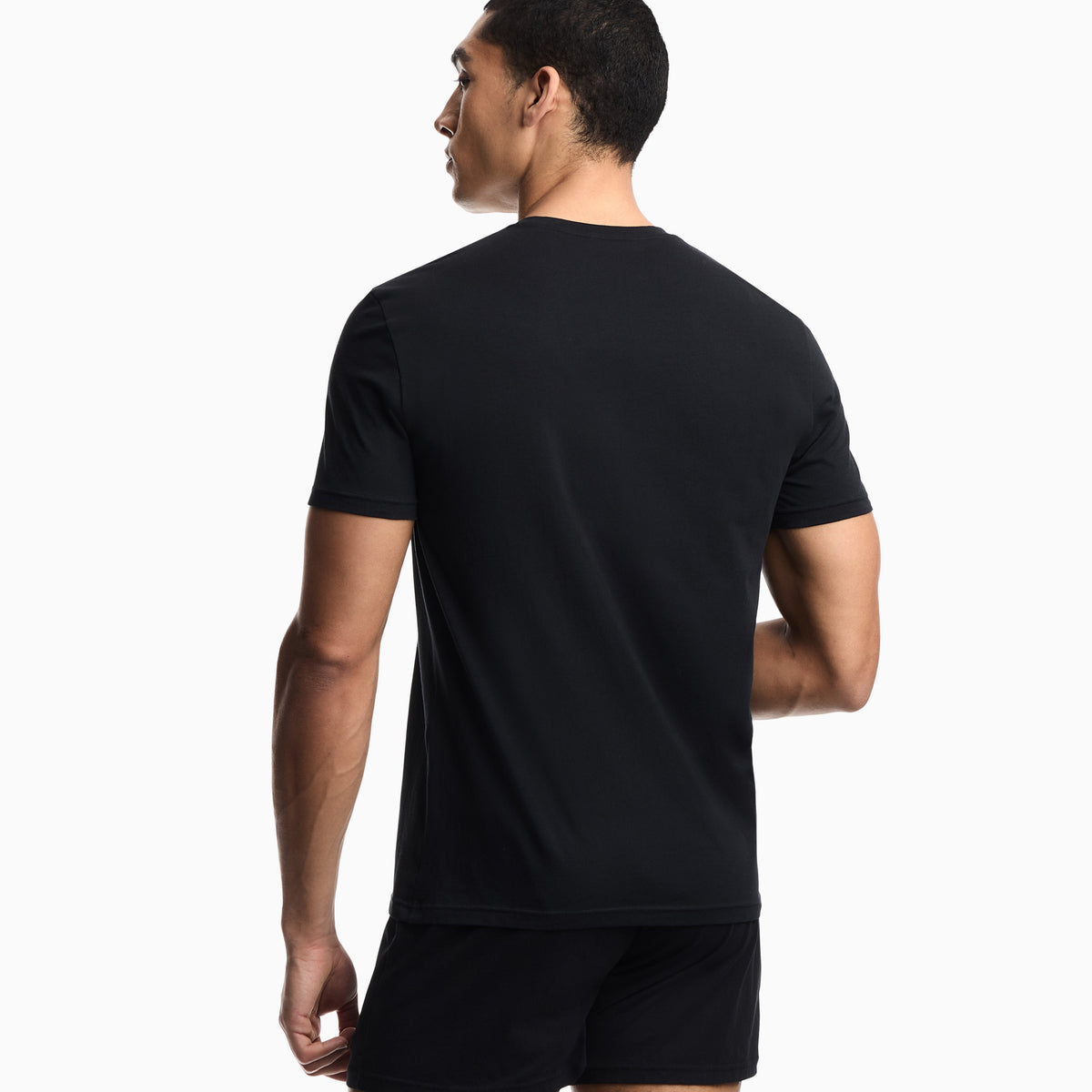 Emporio Armani 2 Pack T-Shirts Grey Melange Black model back