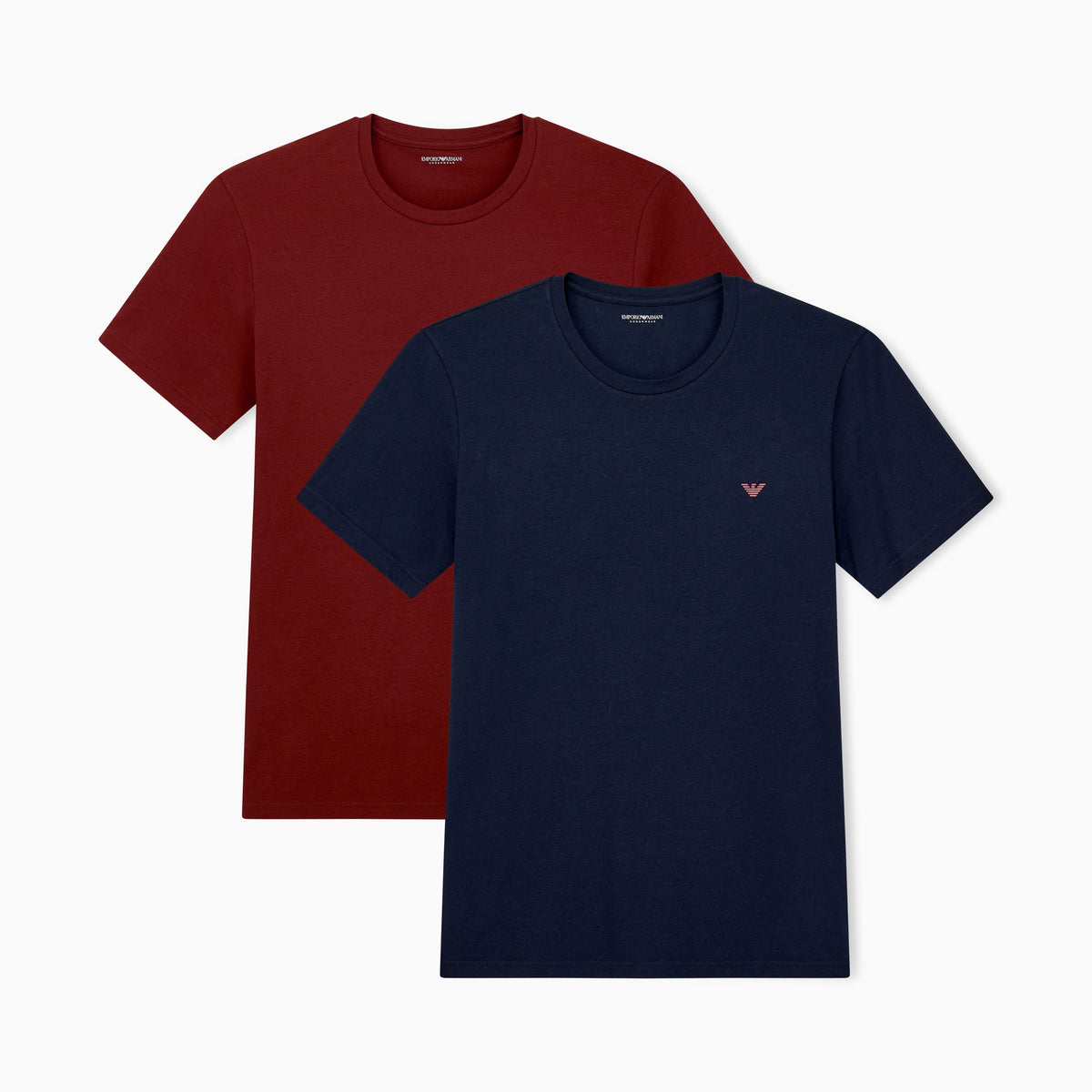 Emporio Armani 2 Pack T-Shirts Blue Brick front product view