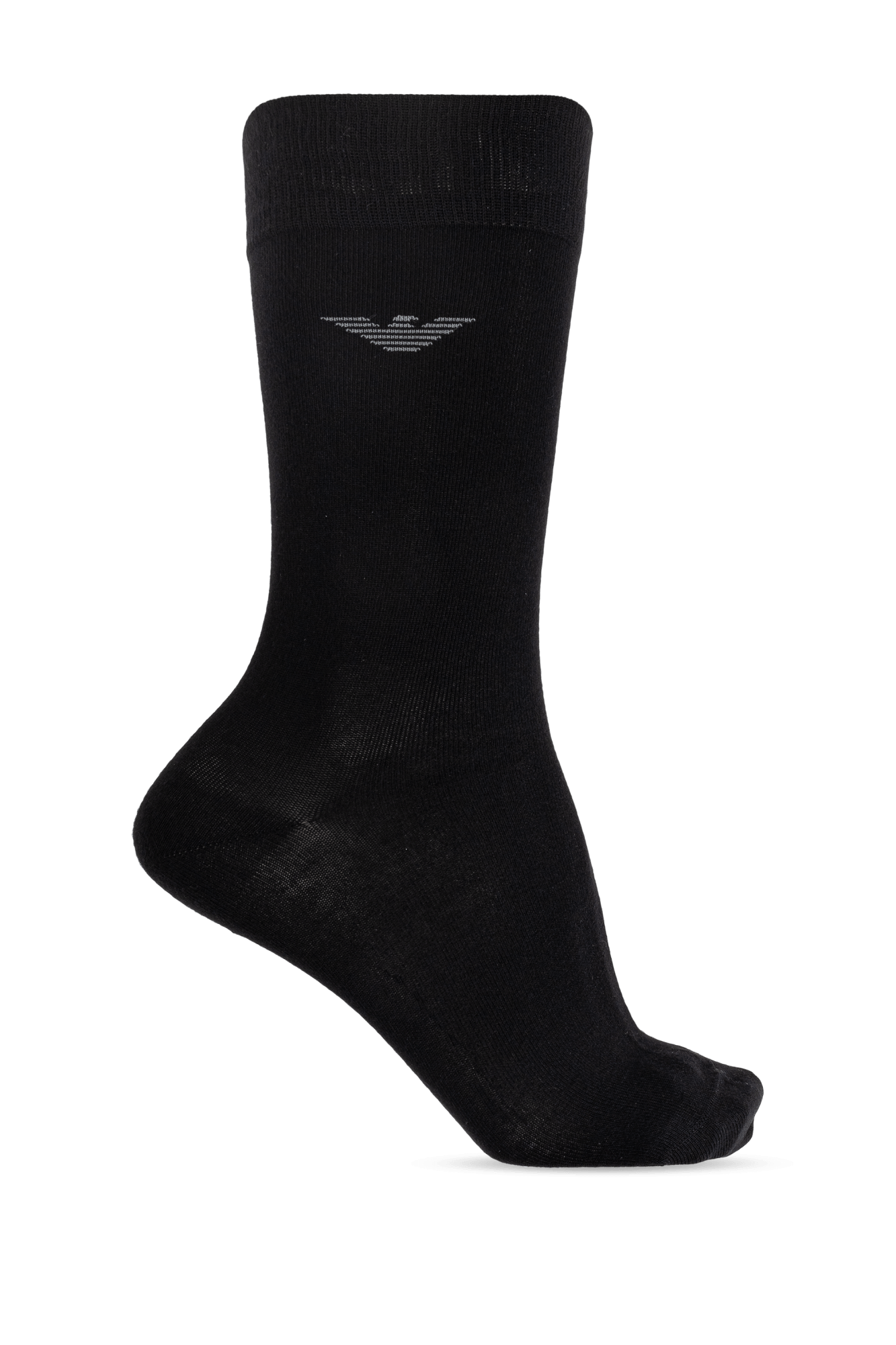 Emporio Armani Men’s Black Logo Crew Socks – Fine Knit Luxury