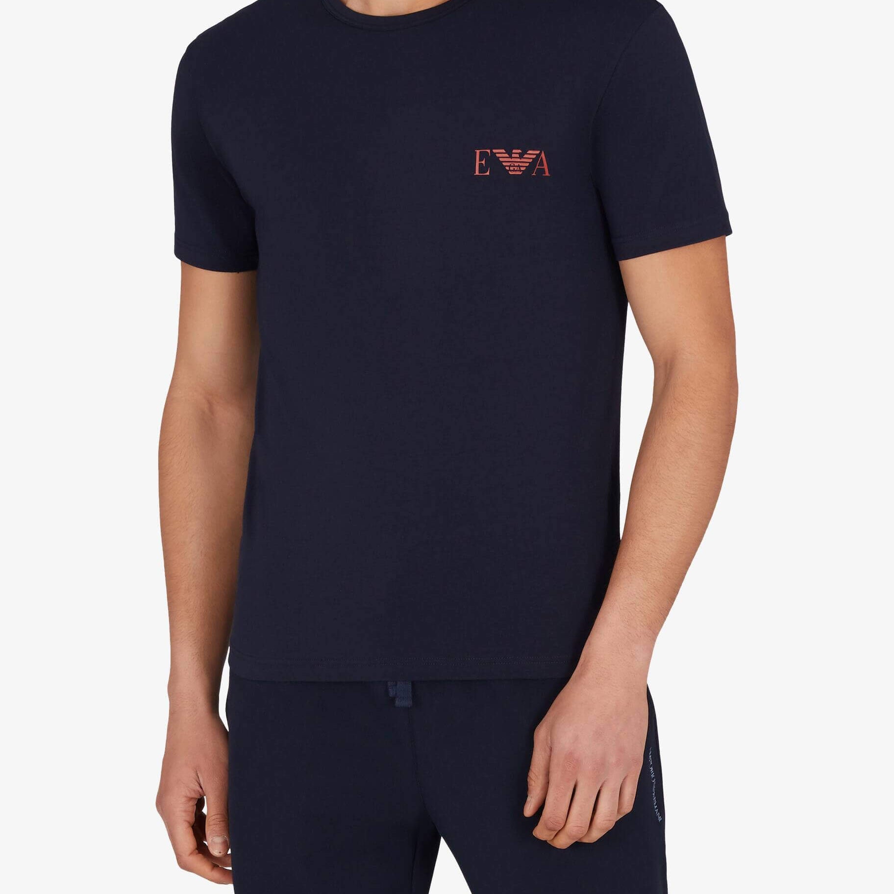 Emporio Armani 2 Pack Crew Neck Loungewear T-Shirt - Blue / Vintage Indigo