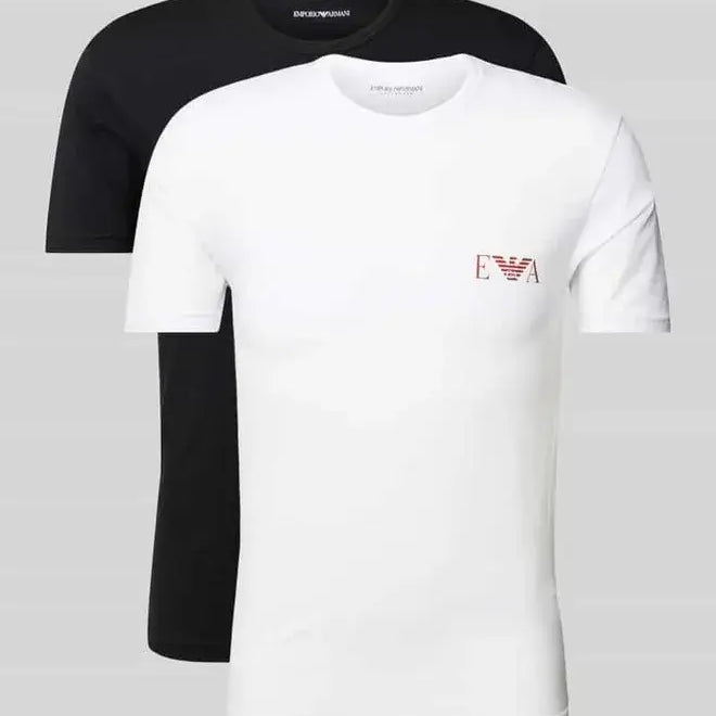 Emporio Armani 2 Pack Crew Neck Loungewear T-Shirt - White / Black