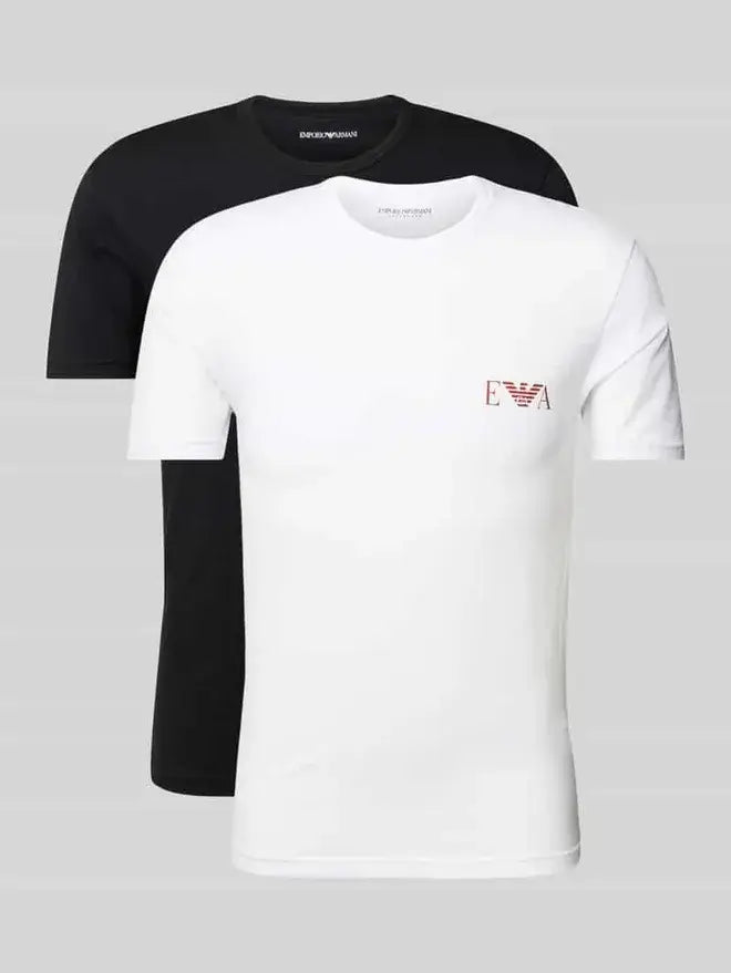 Emporio Armani 2 Pack Crew Neck Loungewear T-Shirt - White / Black