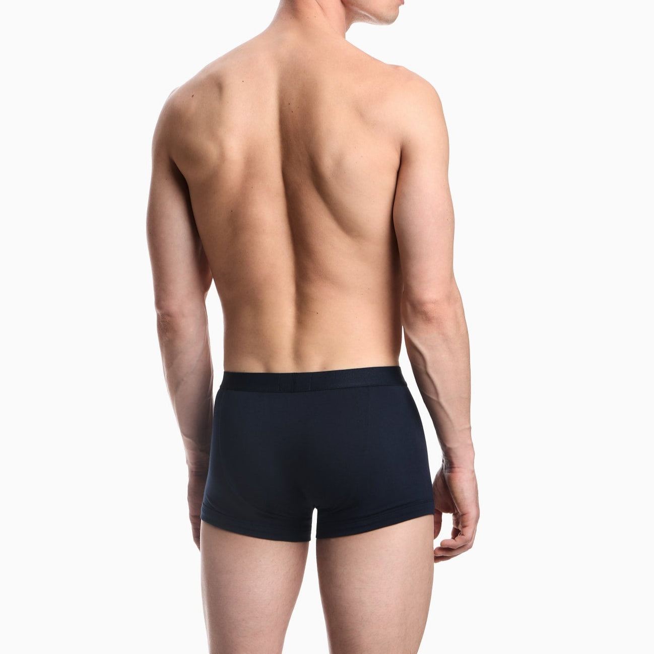 Emporio Armani 3-Pack Stretch Cotton Jersey Trunks, Navy – Essential Logo Waistband