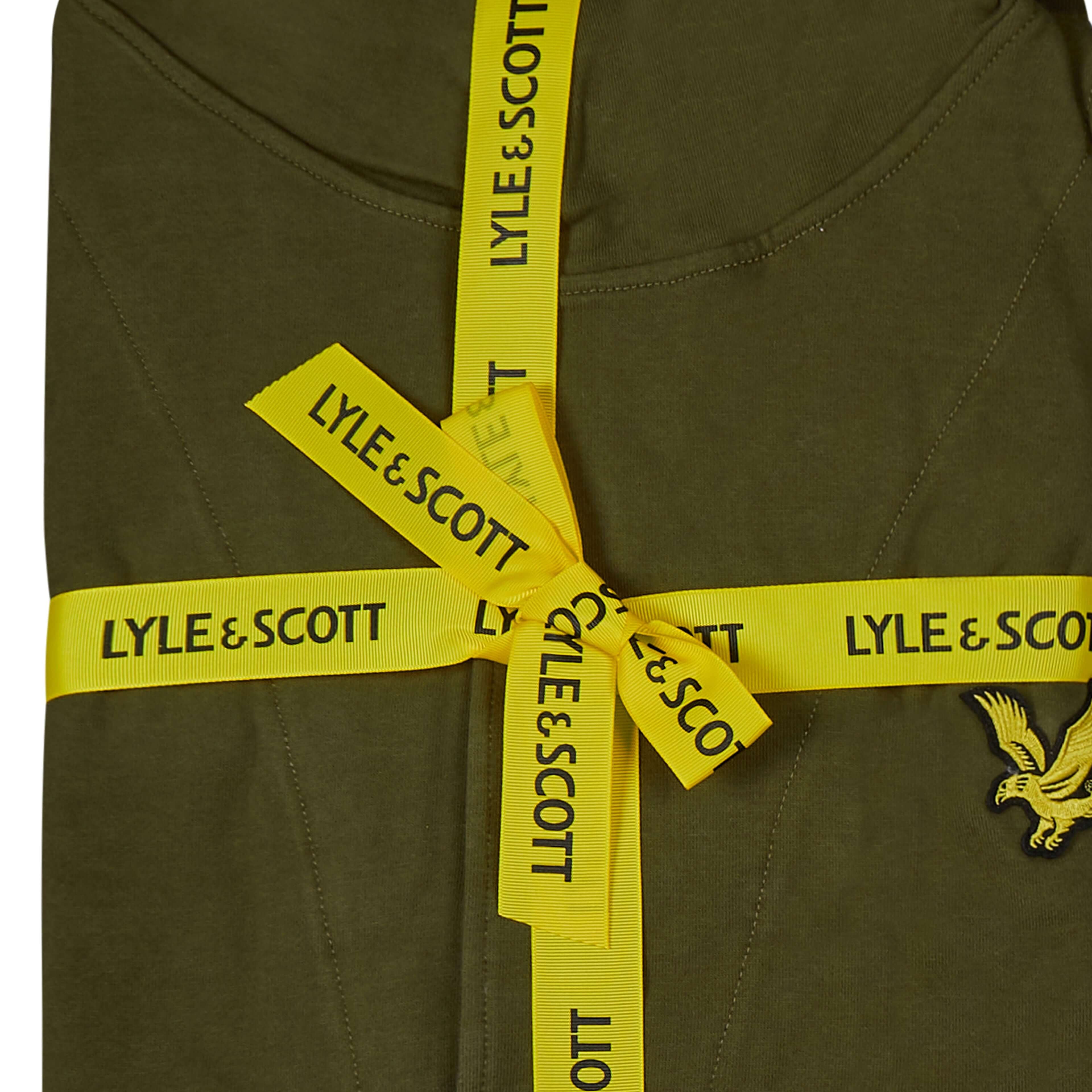 Lyle & Scott Mens Enzo Hooded Frech Terry Bathrobe - Dark Olive