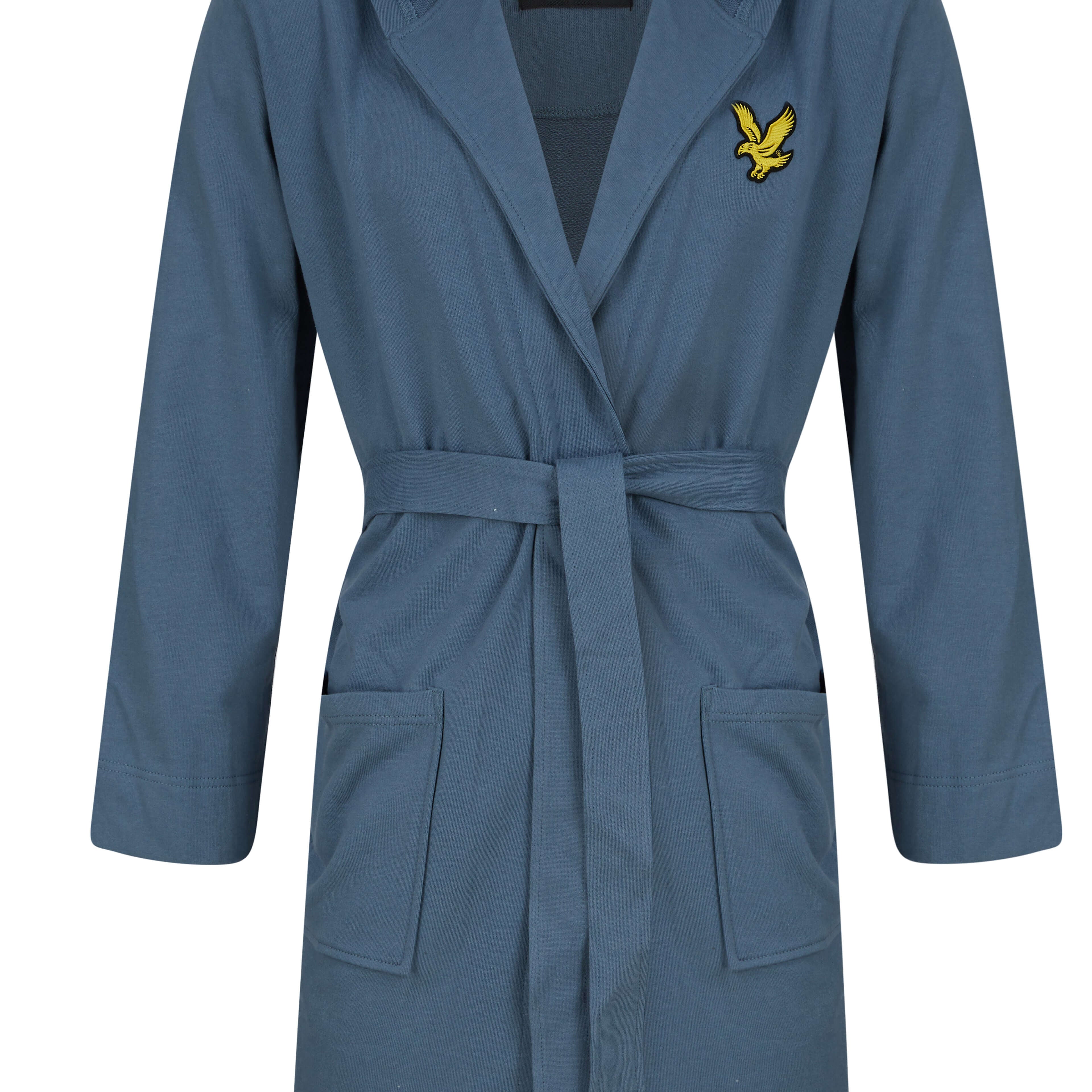 Lyle & Scott Mens Enzo Hooded Frech Terry Bathrobe - French Blue