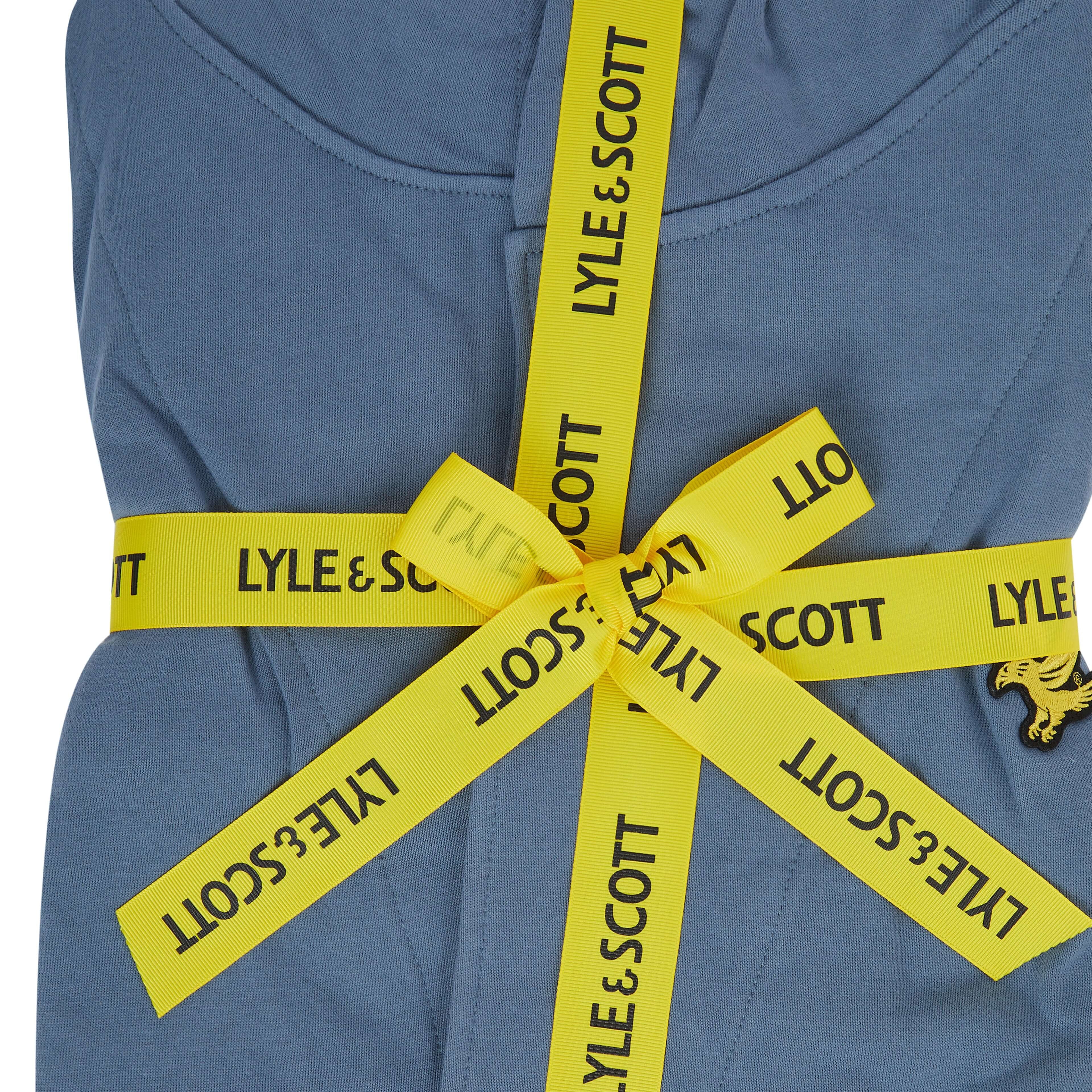 Lyle & Scott Mens Enzo Hooded Frech Terry Bathrobe - French Blue