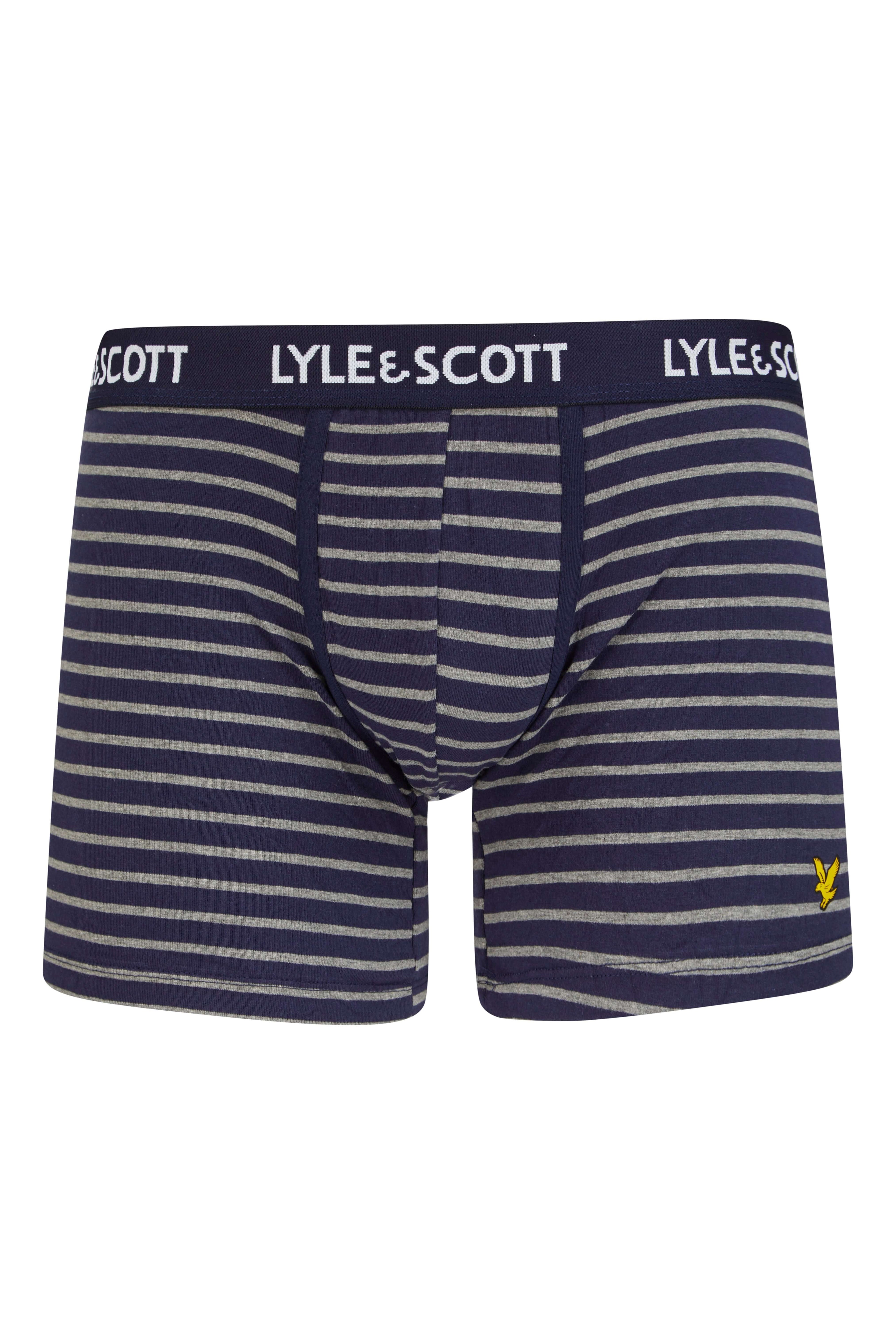 Lyle & Scott 3 Pack Men's Ethan Trunks - Peacoat/Stripes/ Grey Marl