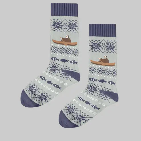 Eskimos Nordic Warm Winter Socks – Playful Bear Winter Design