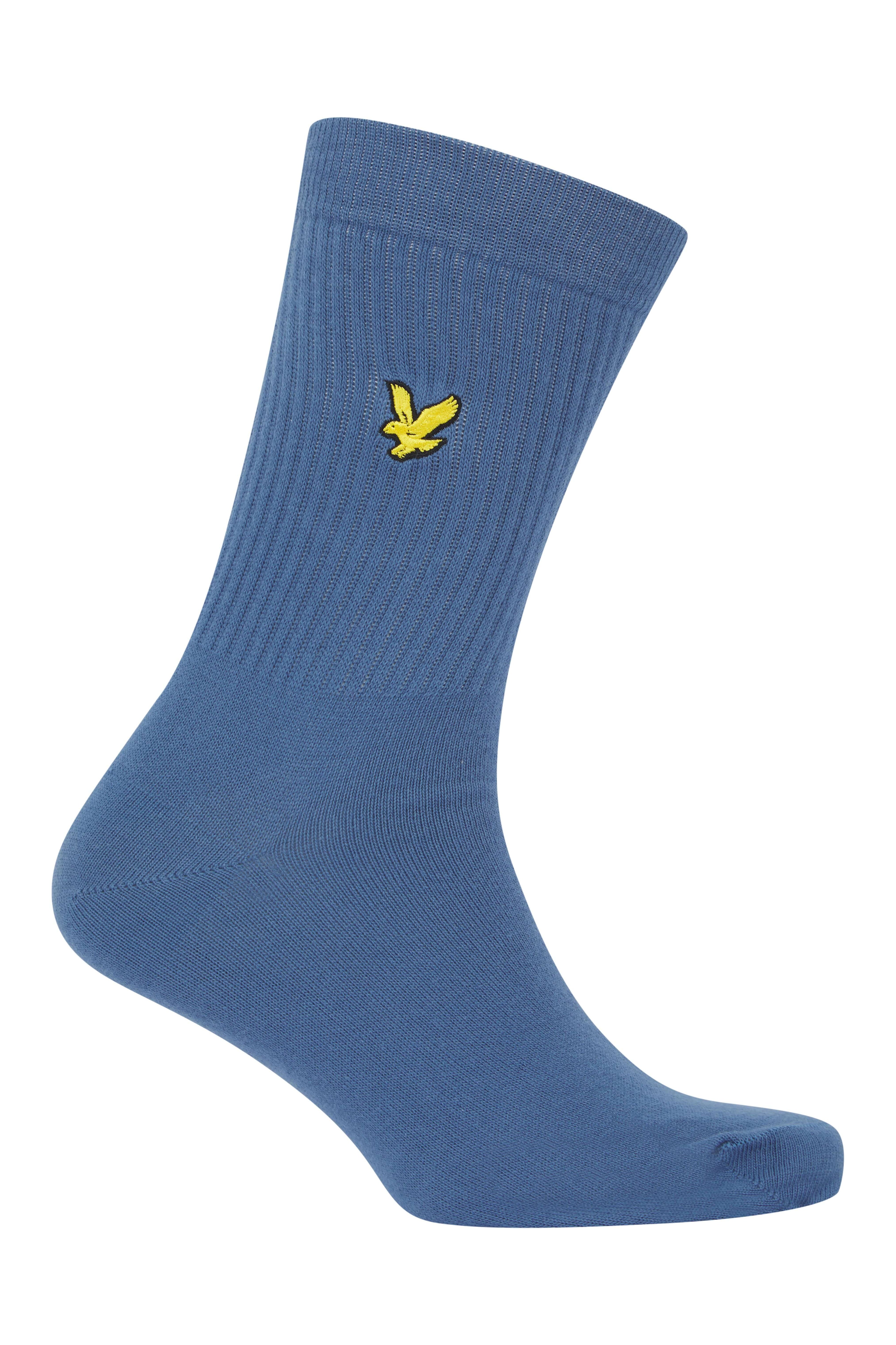 Lyle & Scott 3 Pack Fabian Crew Socks - Stripe/Peacoat/Blue