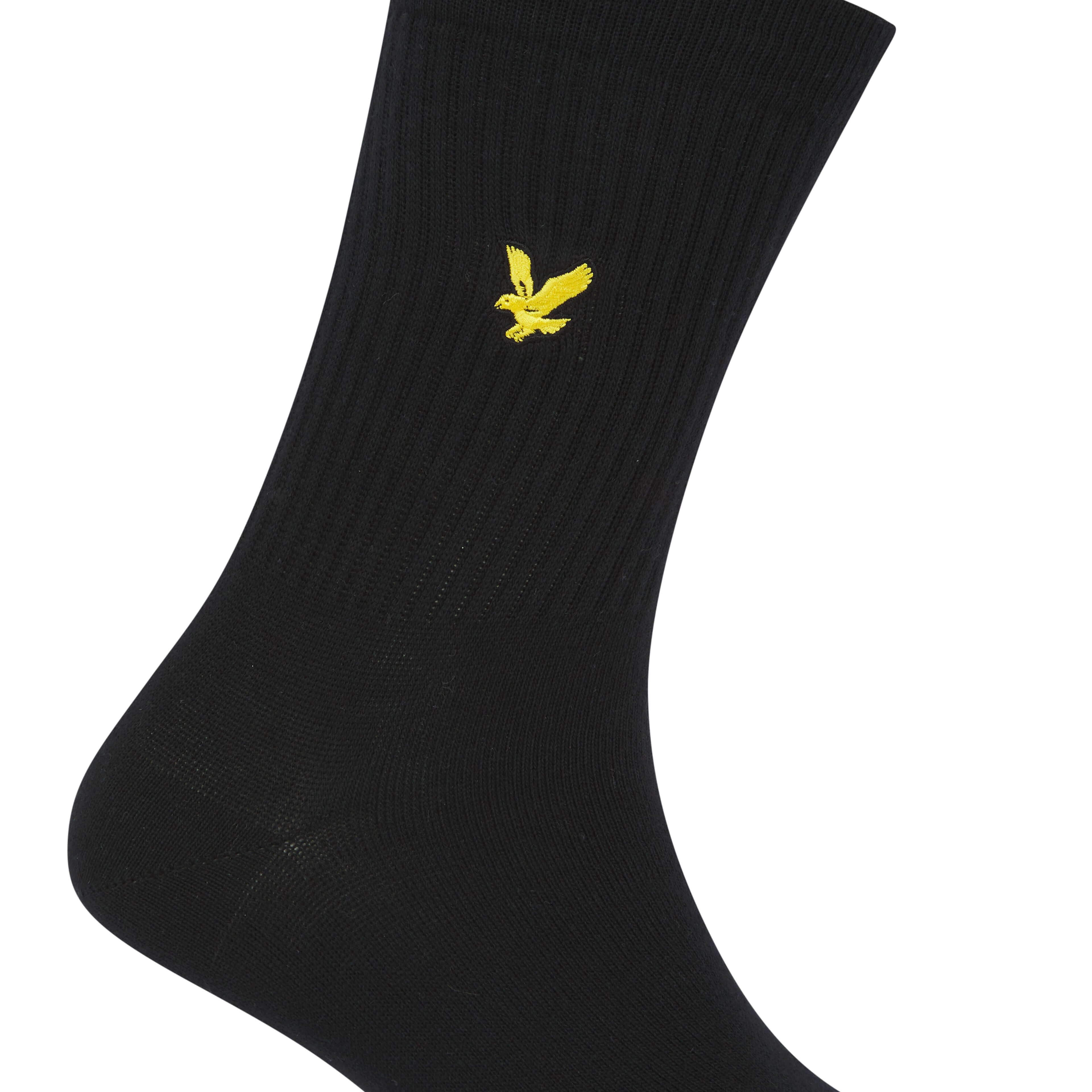 Lyle & Scott 3 Pack Fabian Crew Socks - Stripe/IVY/Black