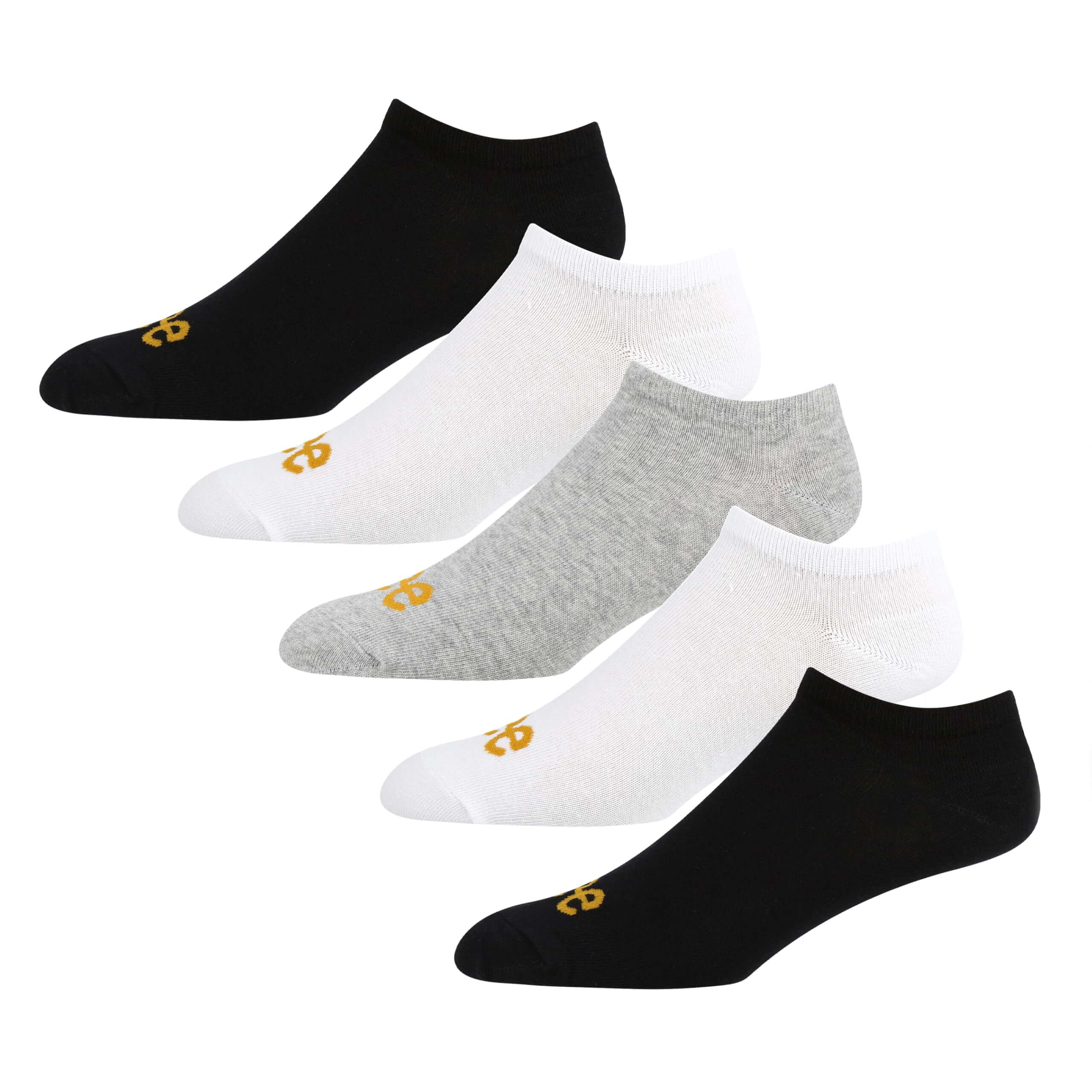 Lee Unisex 5 Pack Frankie Trainer Liners - White/Charcoal/Black/Grey