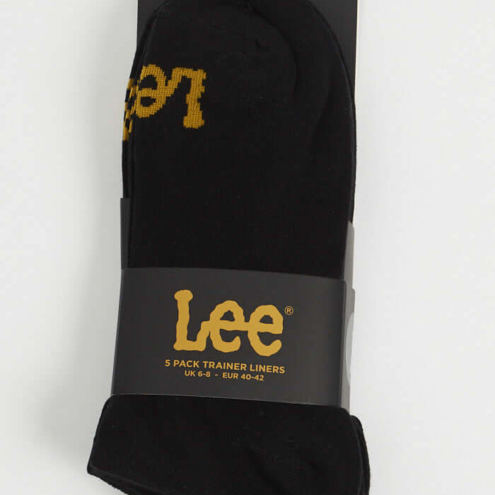 Lee Unisex 5 Pack Frankie Trainer Liners - Black