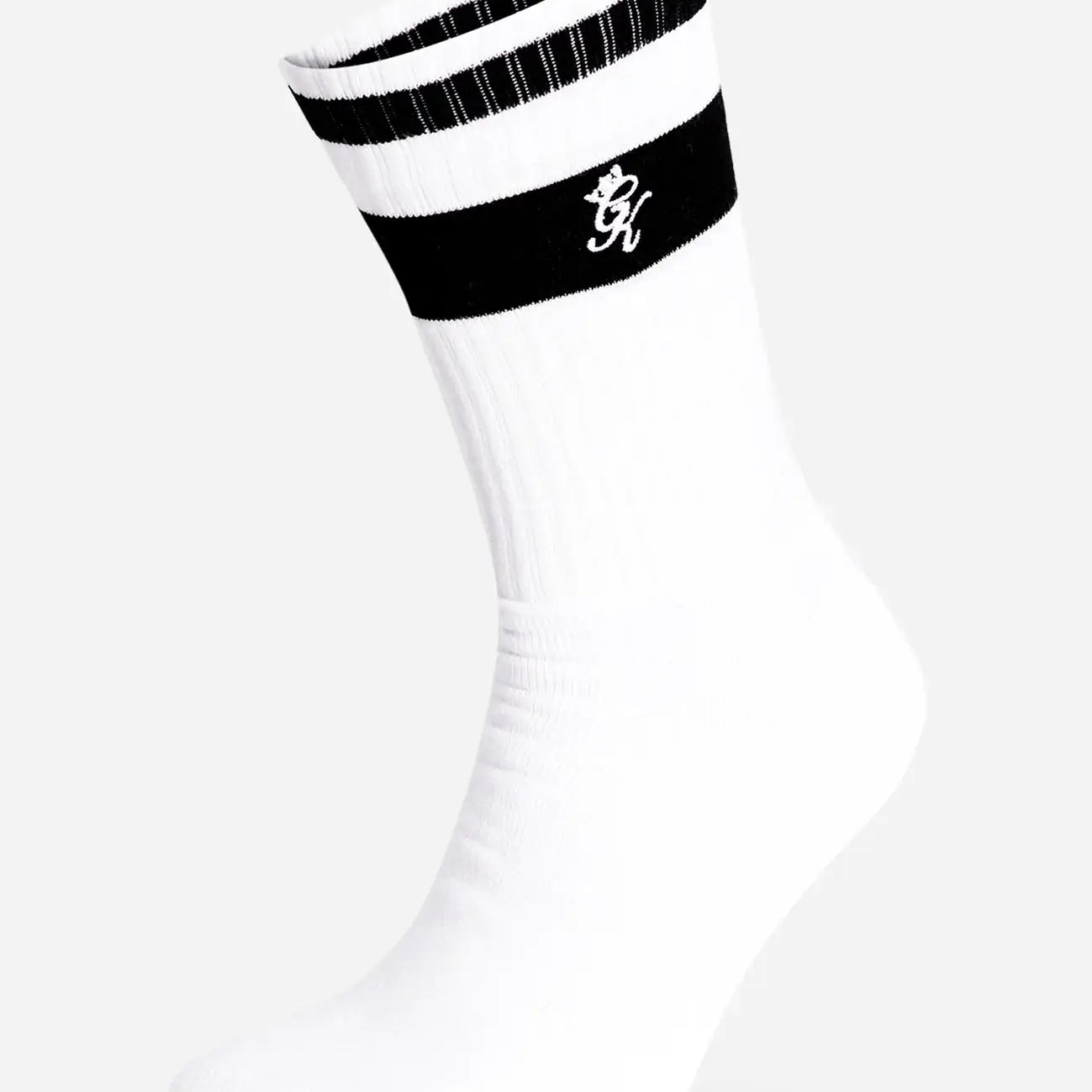 Gym King Ryu Socks – 2 Pack | Unisex Ribbed White Sports Socks